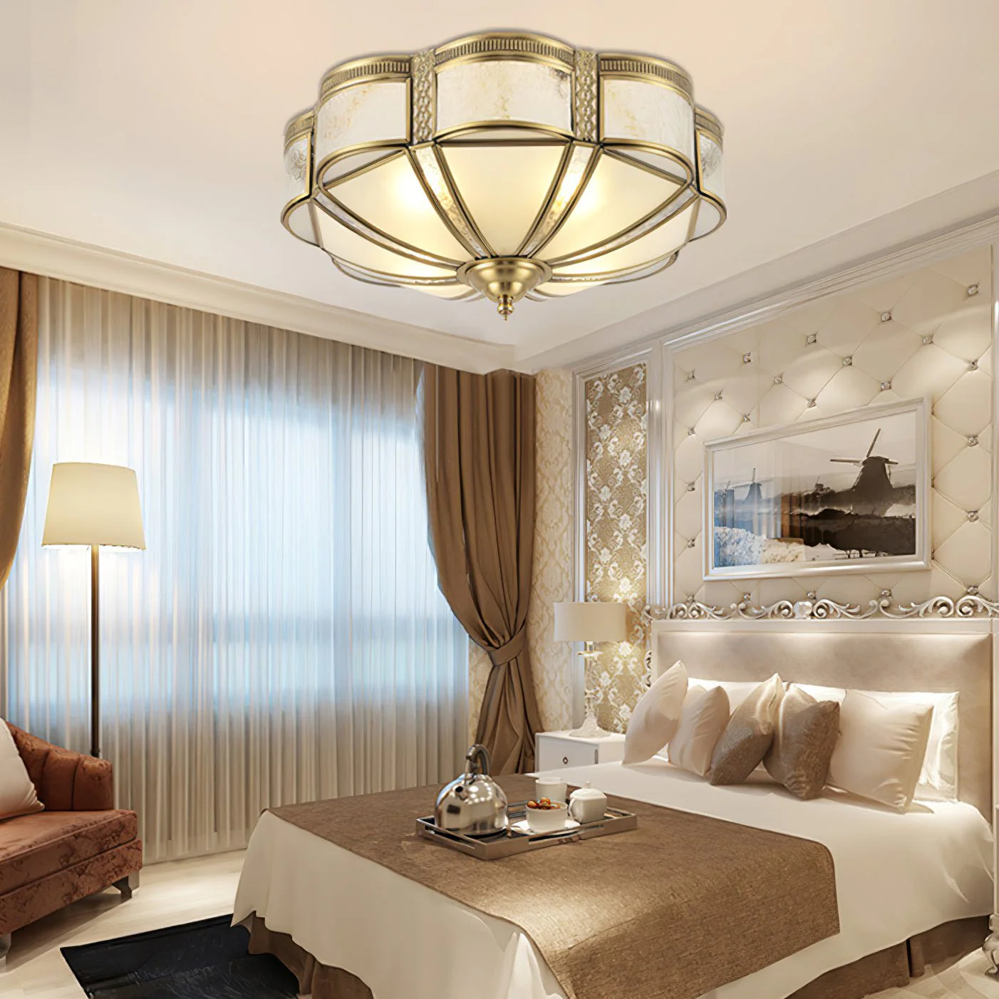 Floral Brass Ceiling Lamp - Image 13