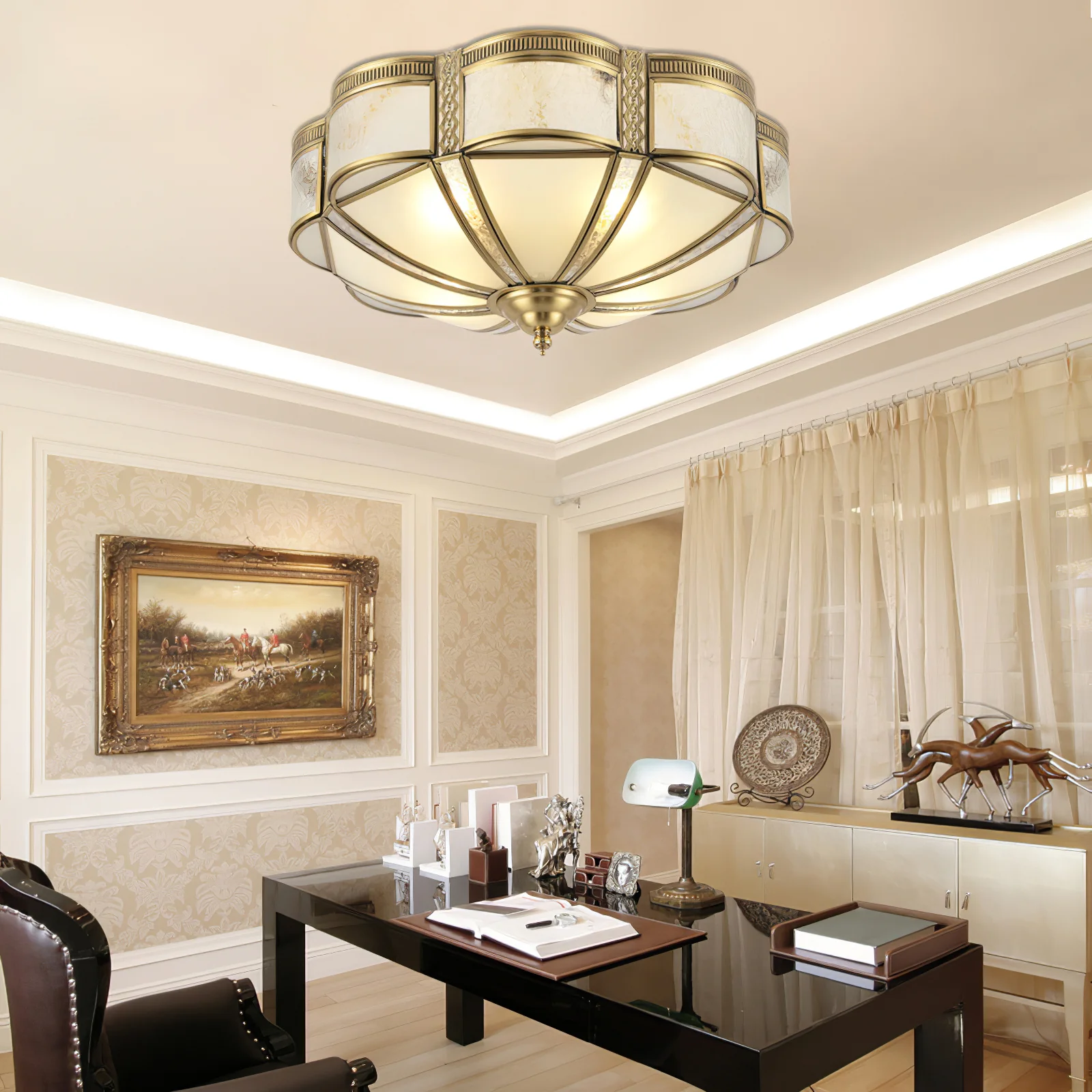 Floral Brass Ceiling Lamp - Image 2