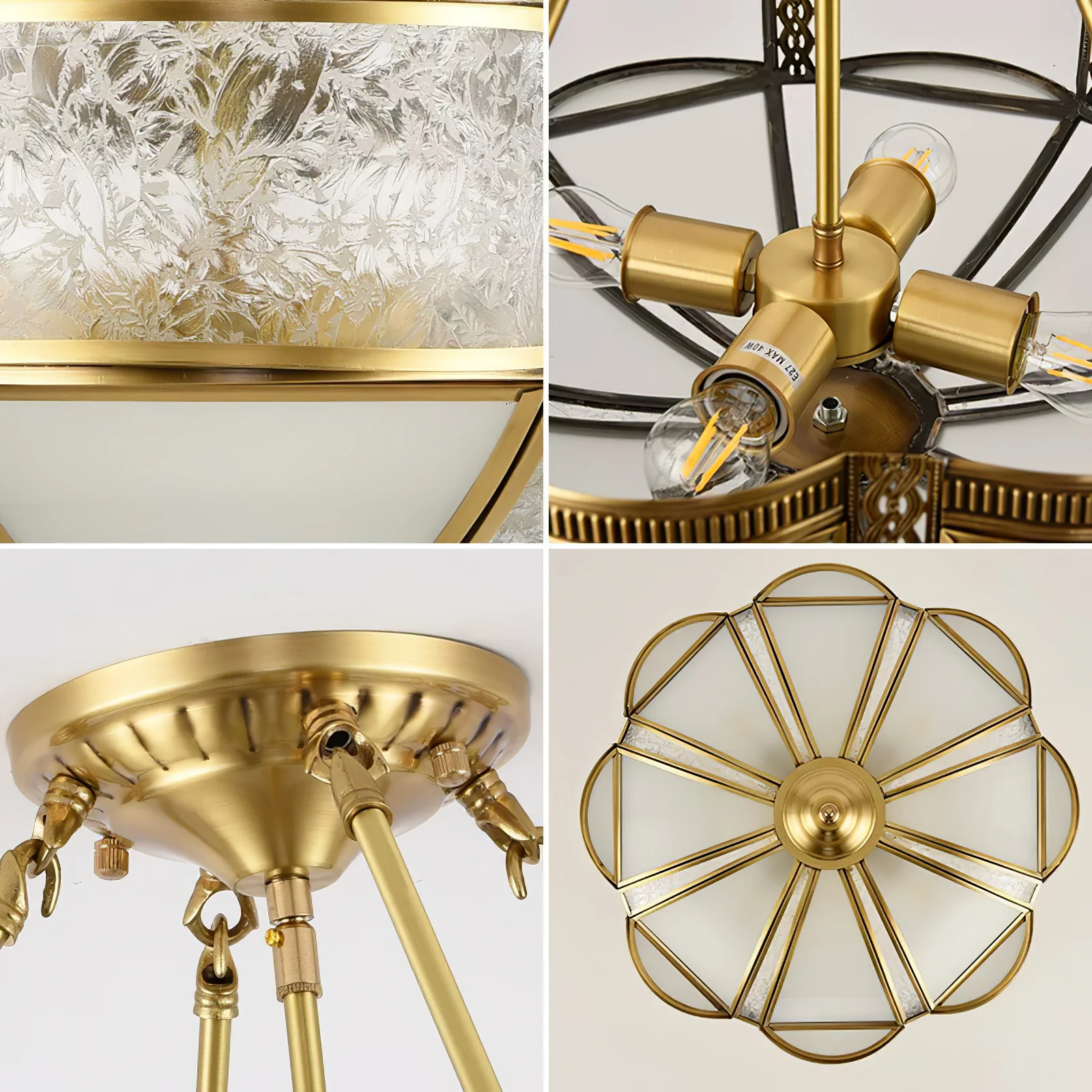 Floral Brass Ceiling Lamp - Image 27