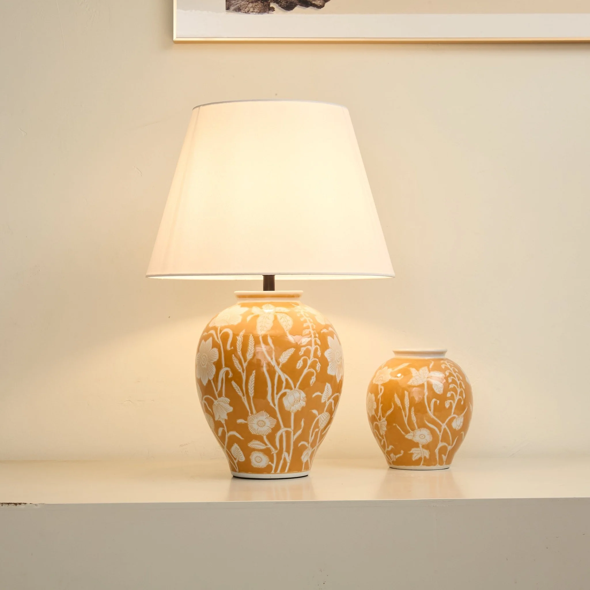 Floral Ceramic Table Lamp - Image 2