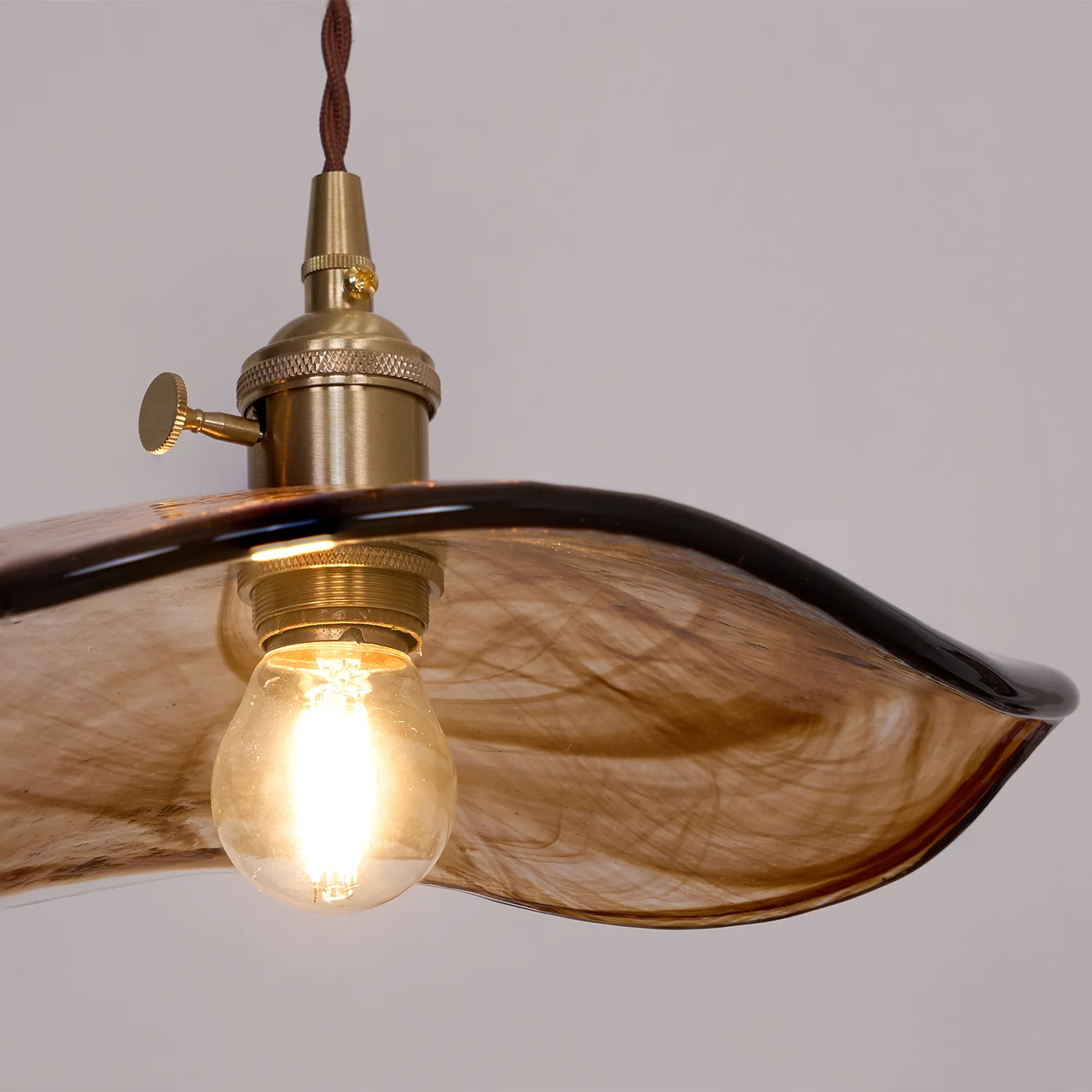 Flower Petal Glass Pendant Swag Light - Image 25