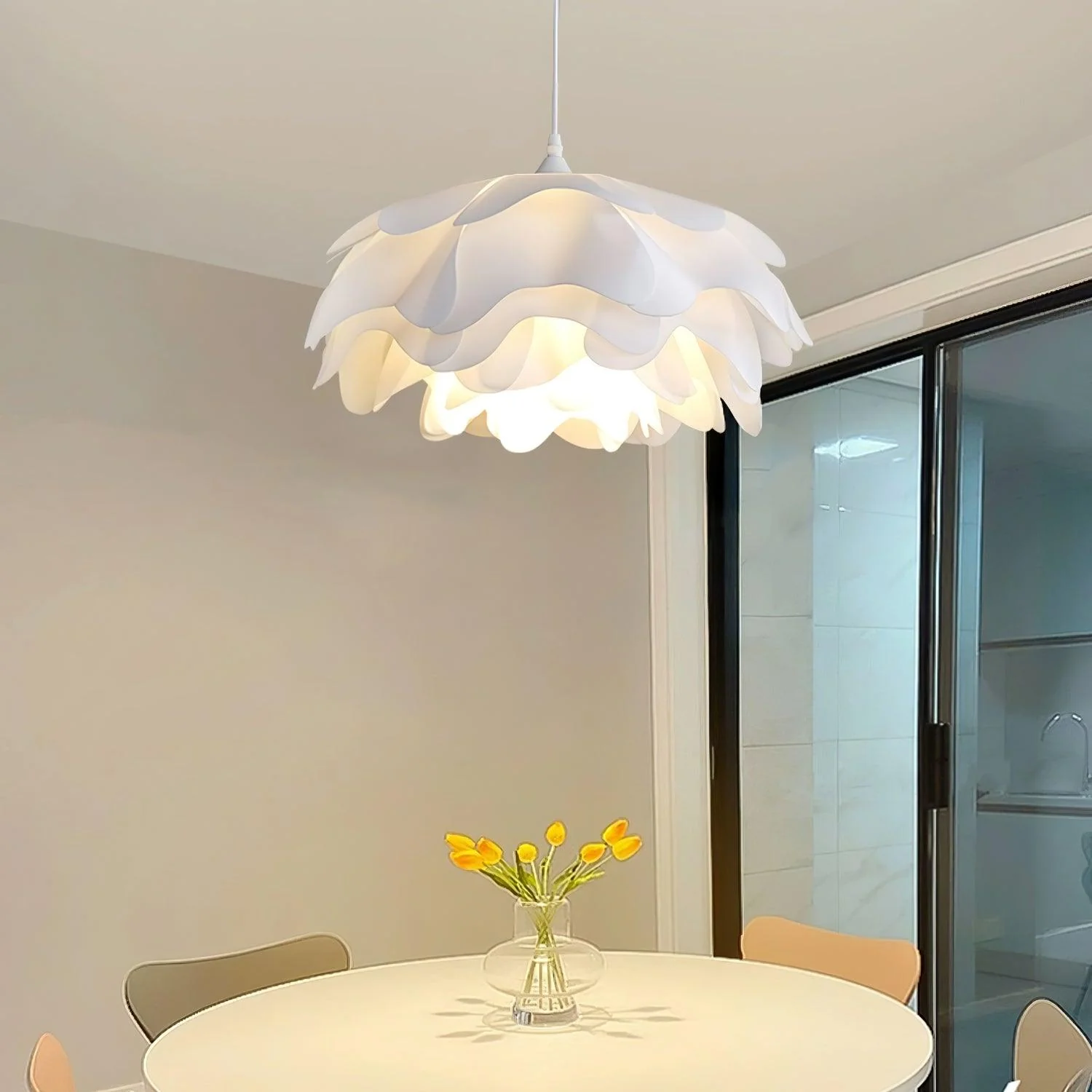 Flower Shaped White Pendant Lamp - Image 17