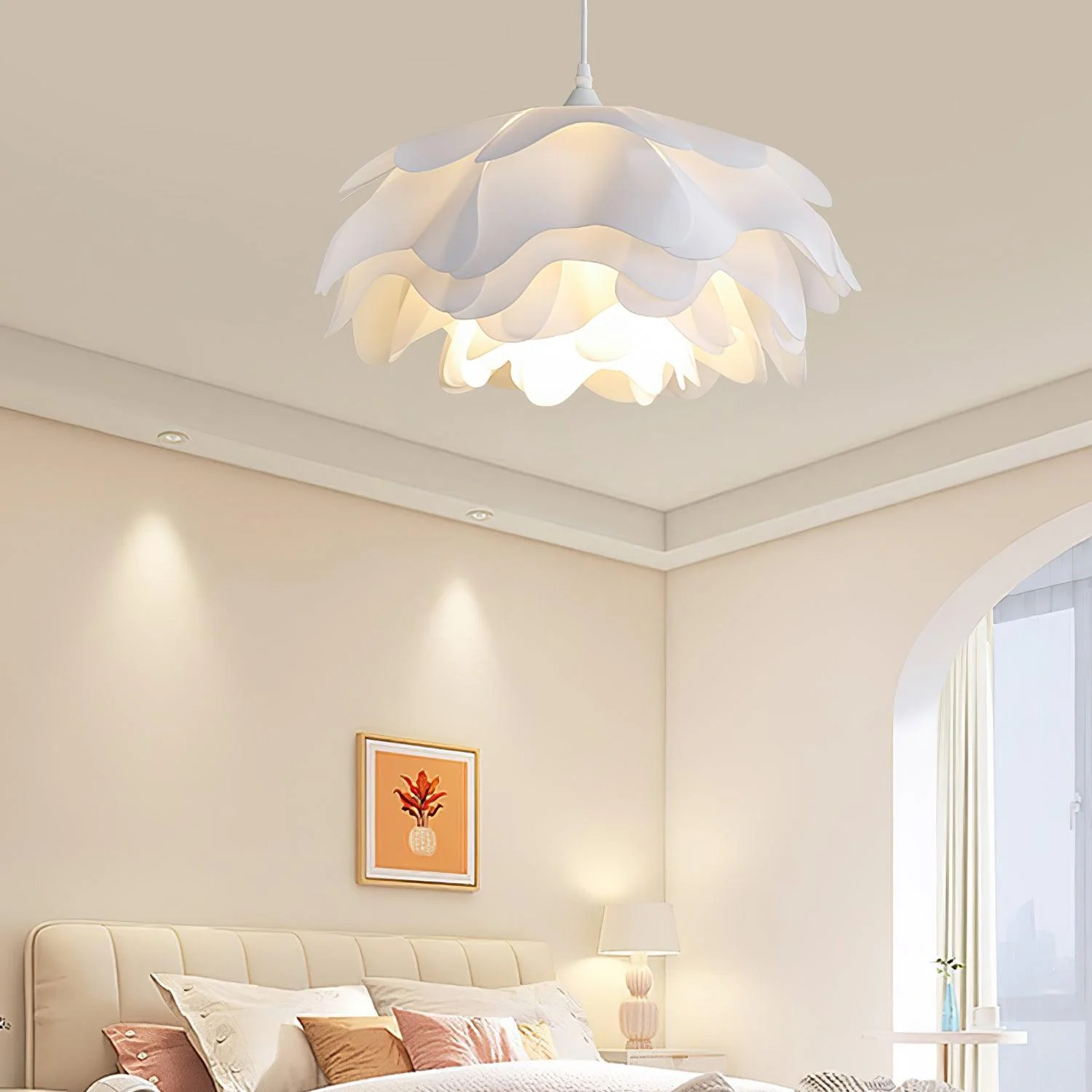 Flower Shaped White Pendant Lamp - Image 2