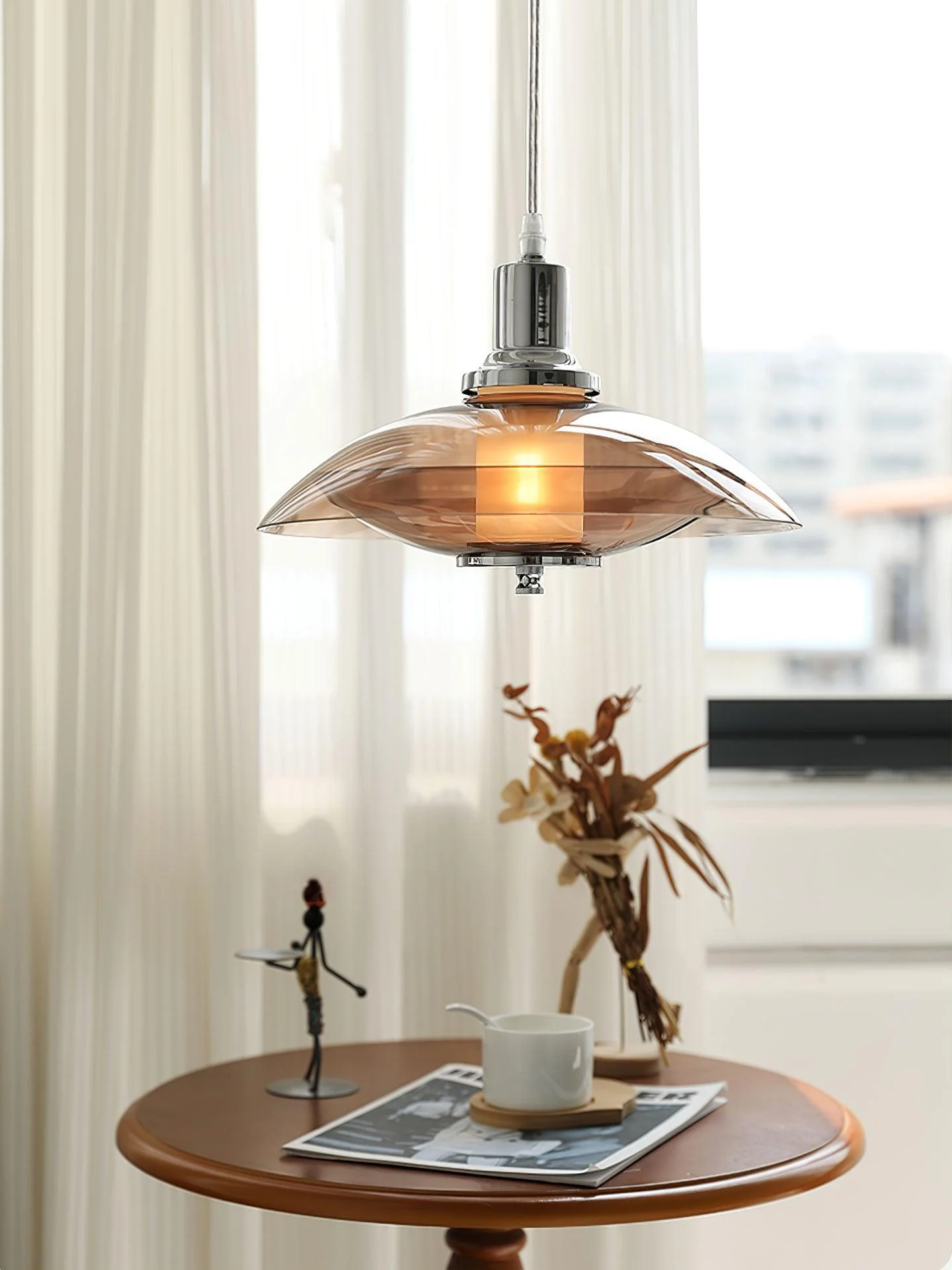 Flying Saucer Chrome Pendant Light - Image 15