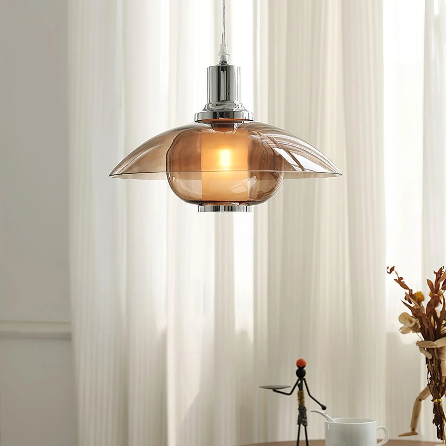 Flying Saucer Chrome Pendant Light - Image 2