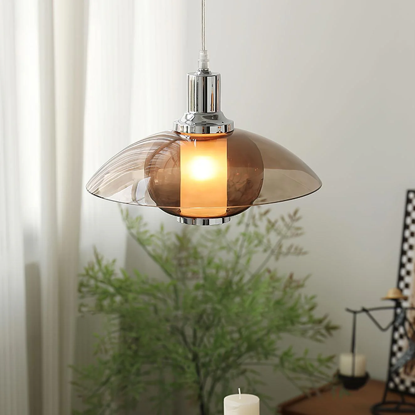 Flying Saucer Chrome Pendant Light - Image 3