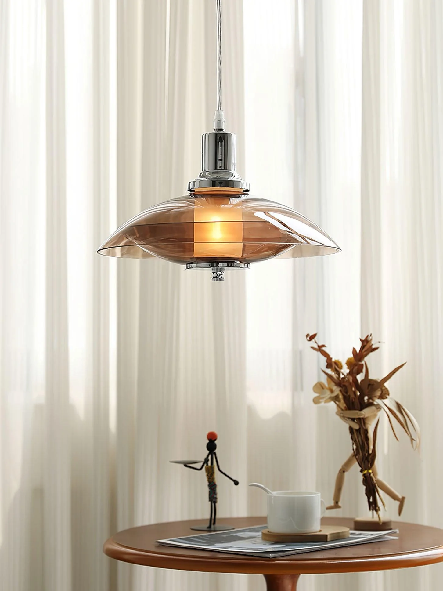 Flying Saucer Chrome Pendant Light - Image 4