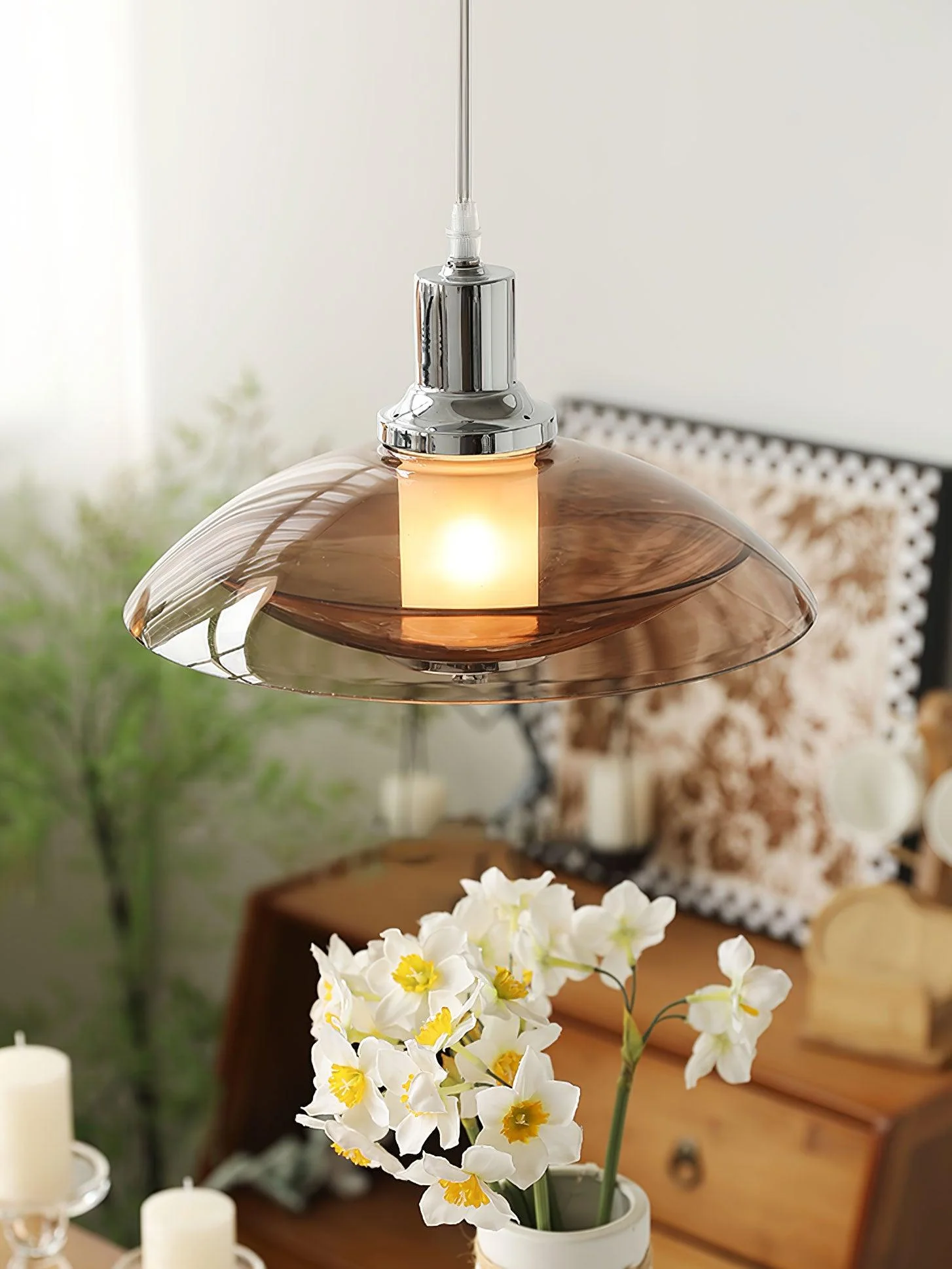 Flying Saucer Chrome Pendant Light - Image 9