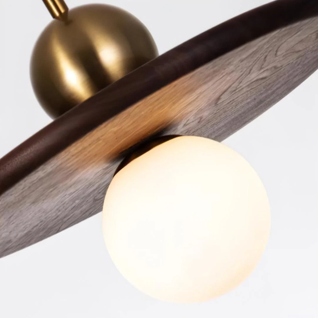 Flying Saucer Walnut Pendant Lamp - Image 14