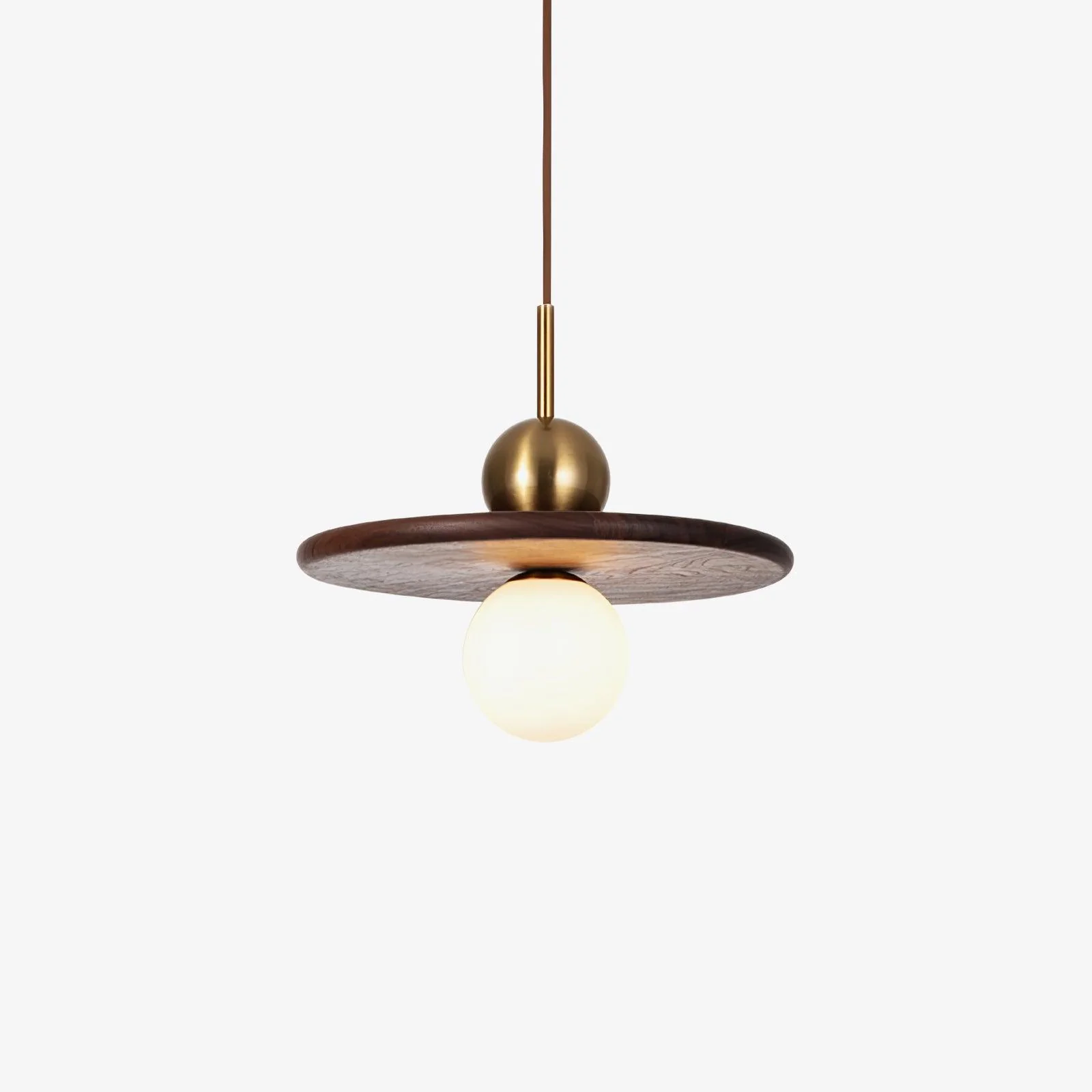 Flying Saucer Walnut Pendant Lamp - Image 16