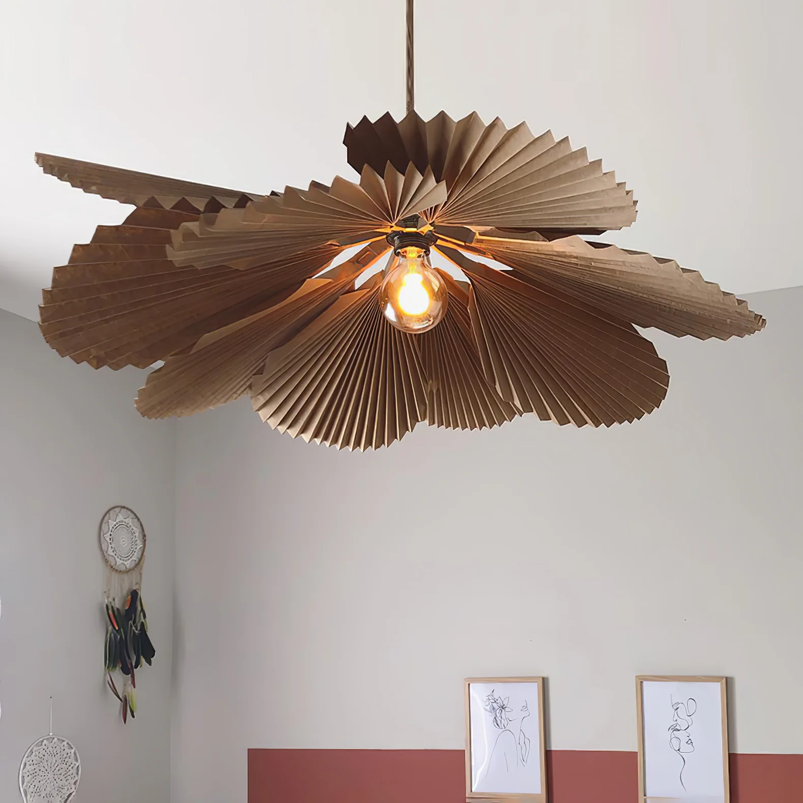 Folded Leaf Lotus Pendant Lamp - Image 16