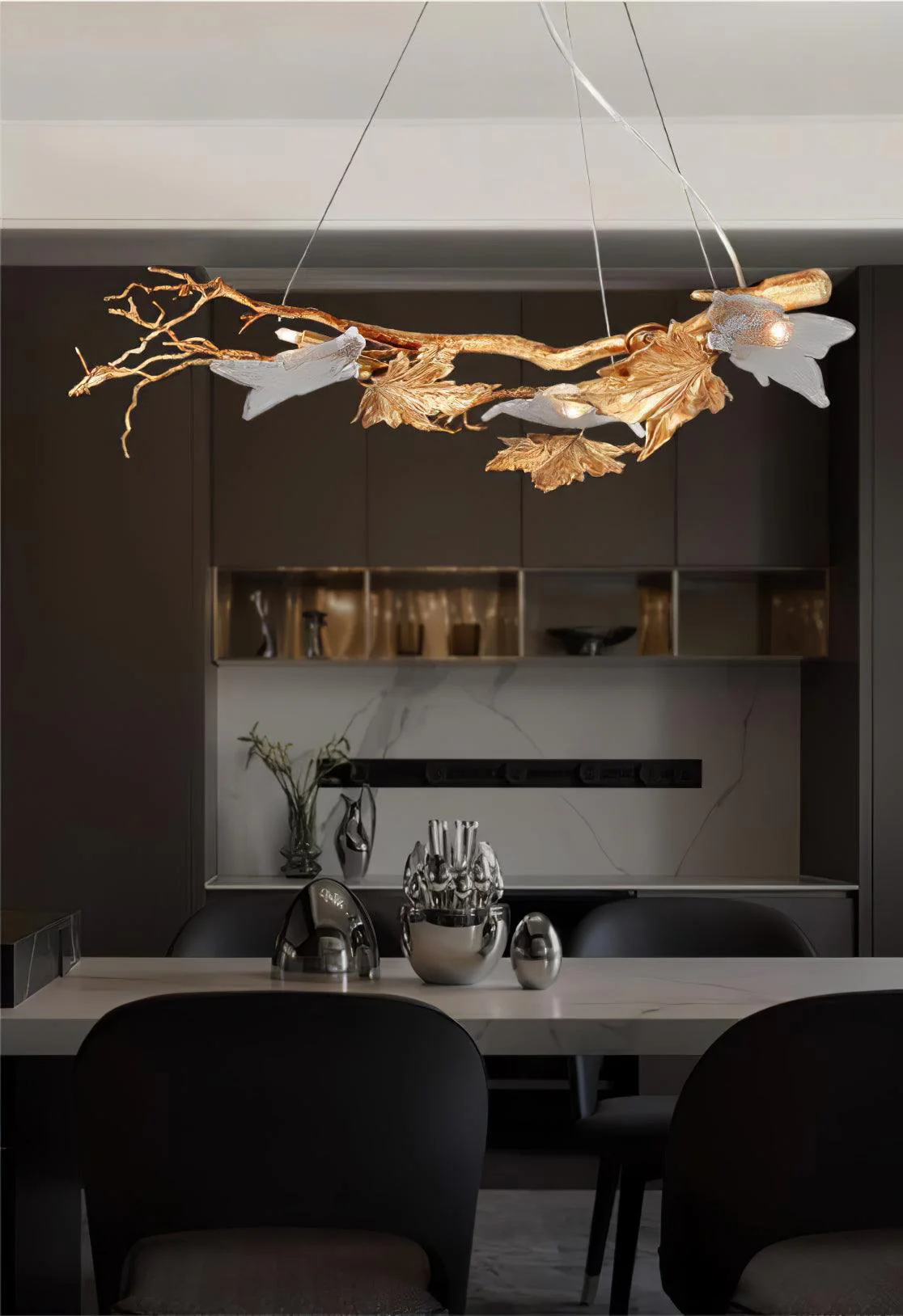 Folio Branch Brass Chandelier - Image 10