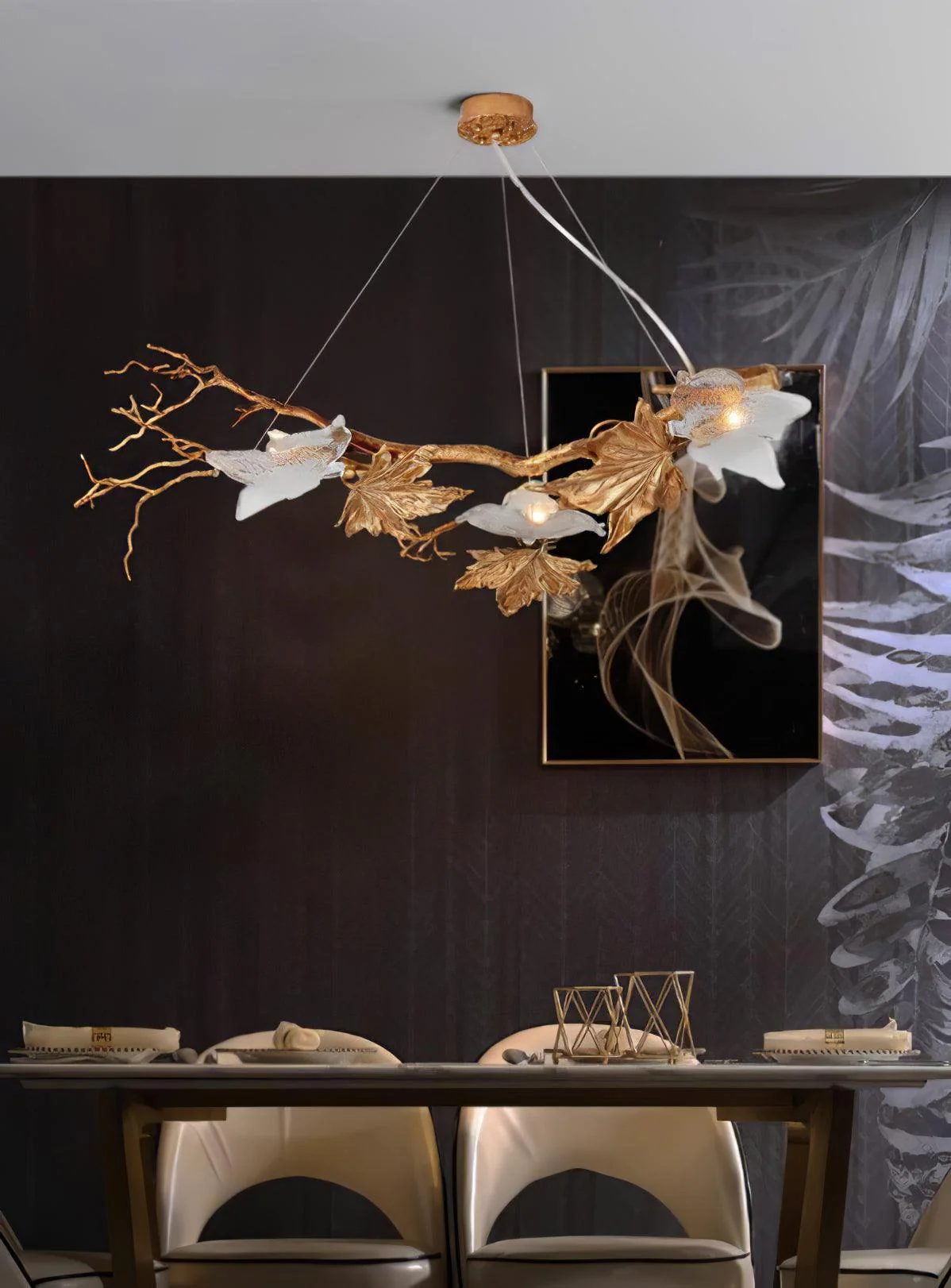 Folio Branch Brass Chandelier - Image 11