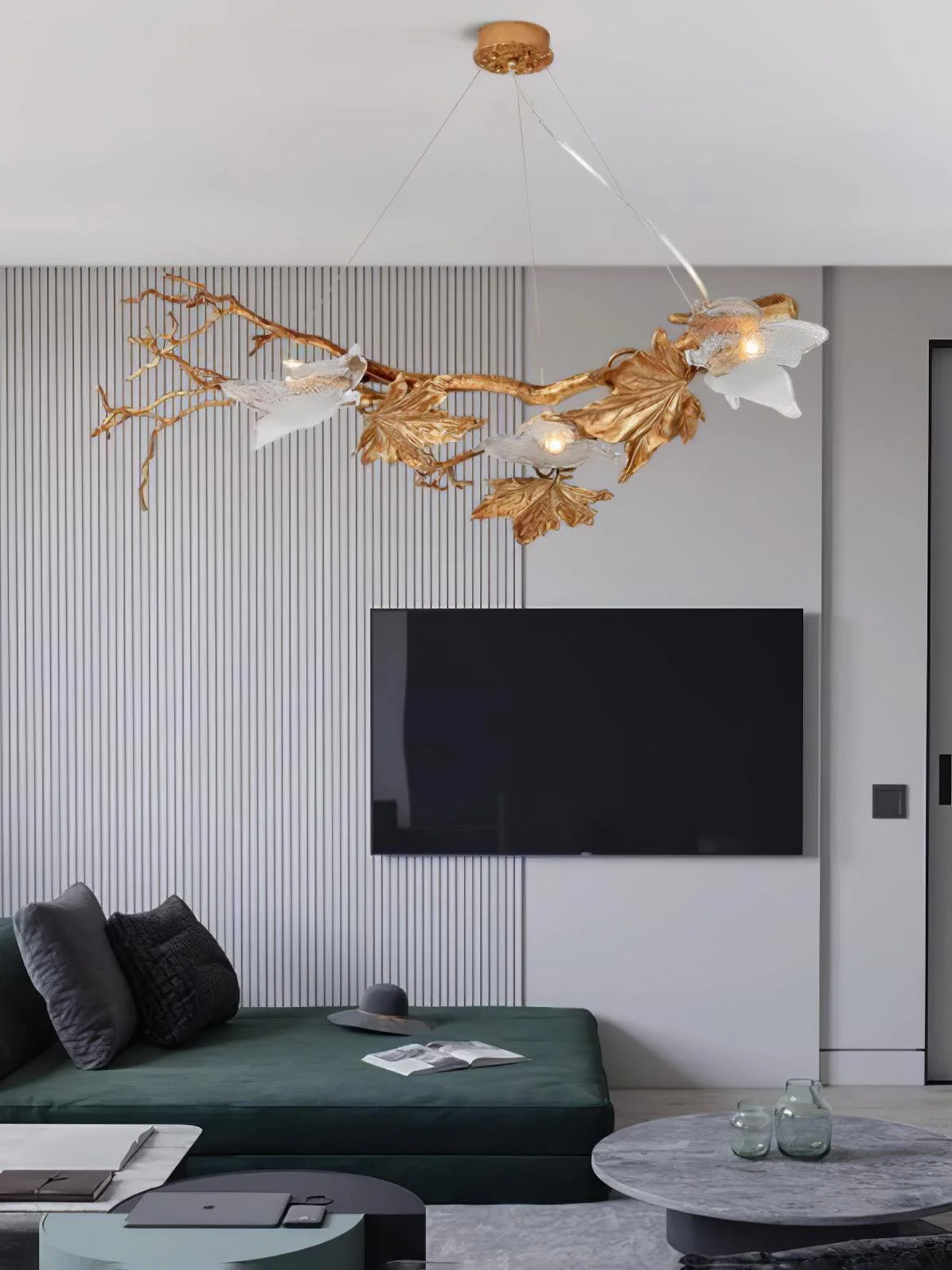Folio Branch Brass Chandelier - Image 18