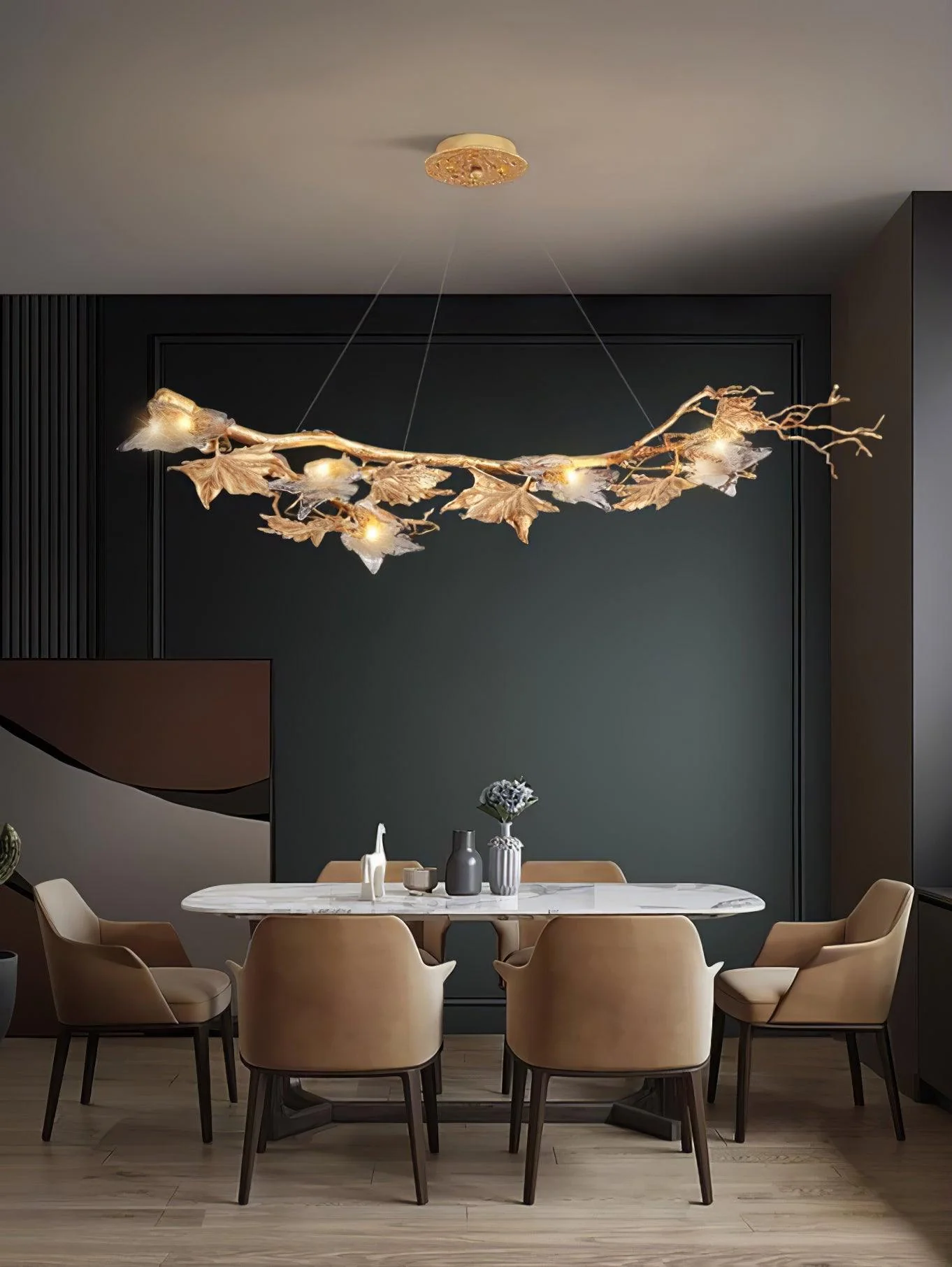 Folio Branch Brass Chandelier - Image 19