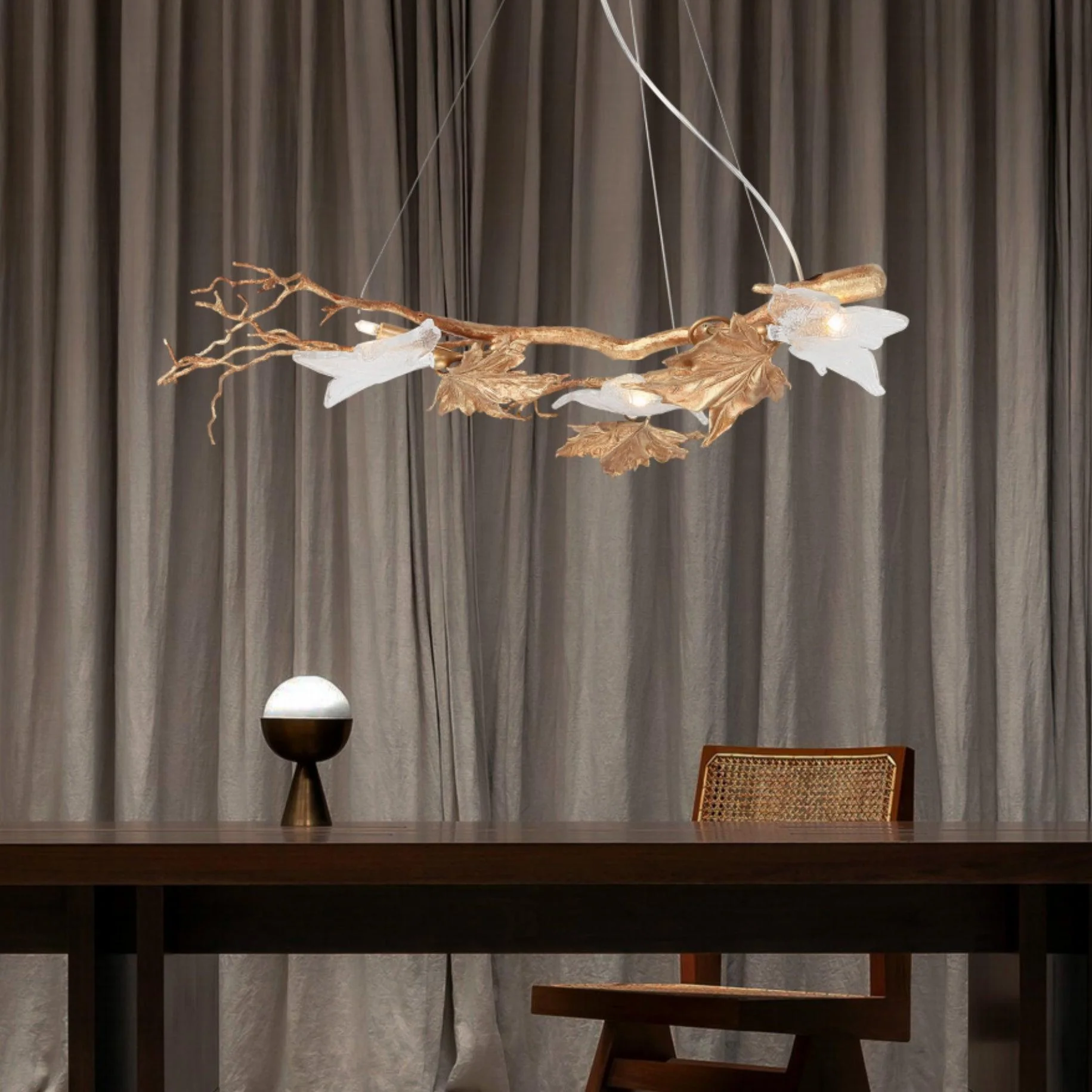 Folio Branch Brass Chandelier - Image 2