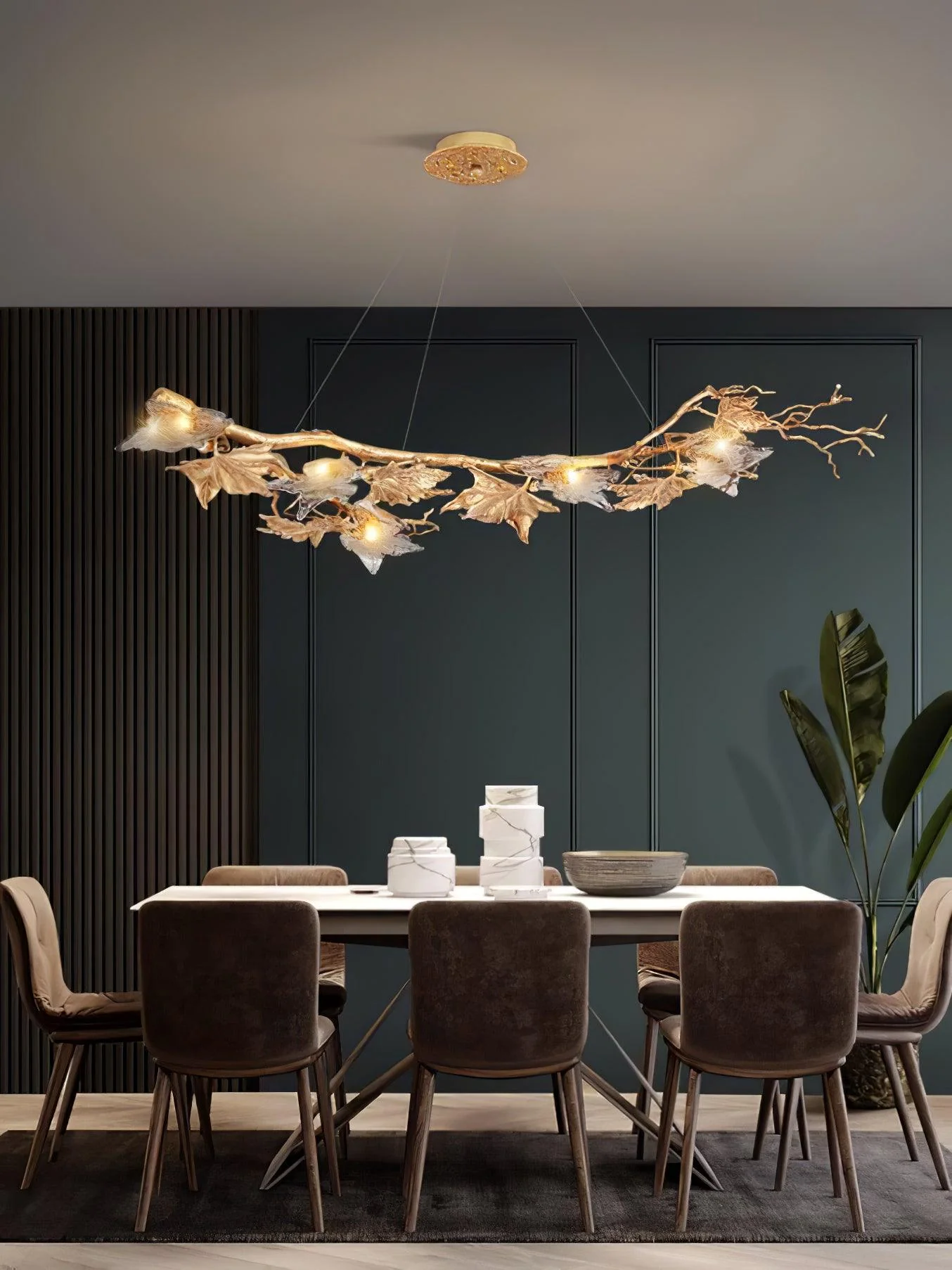 Folio Branch Brass Chandelier - Image 20