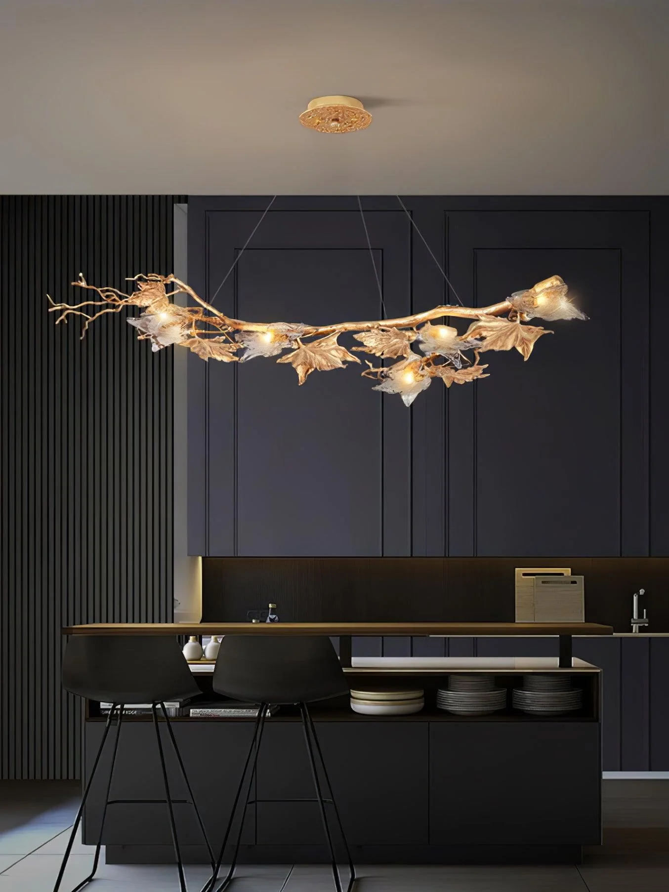 Folio Branch Brass Chandelier - Image 22