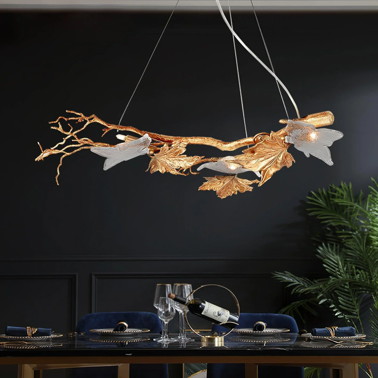 Folio Branch Brass Chandelier - Image 6