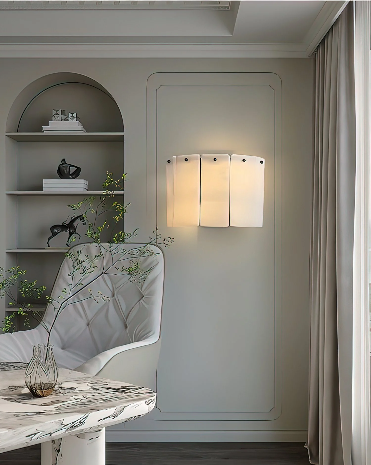 Fractured Alabaster Wall Sconce - Image 6