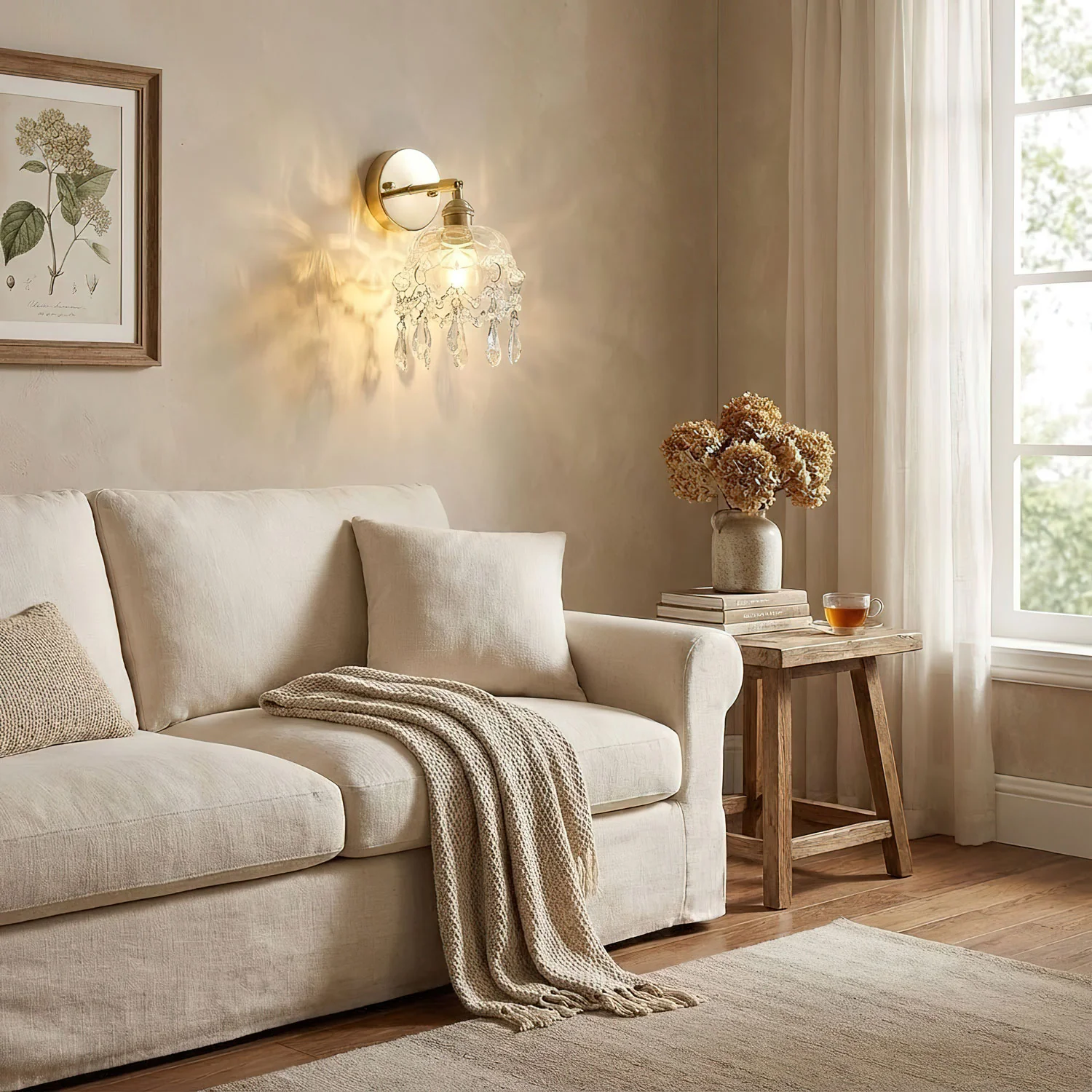 French Crystal Tassel Wall Light - Image 4