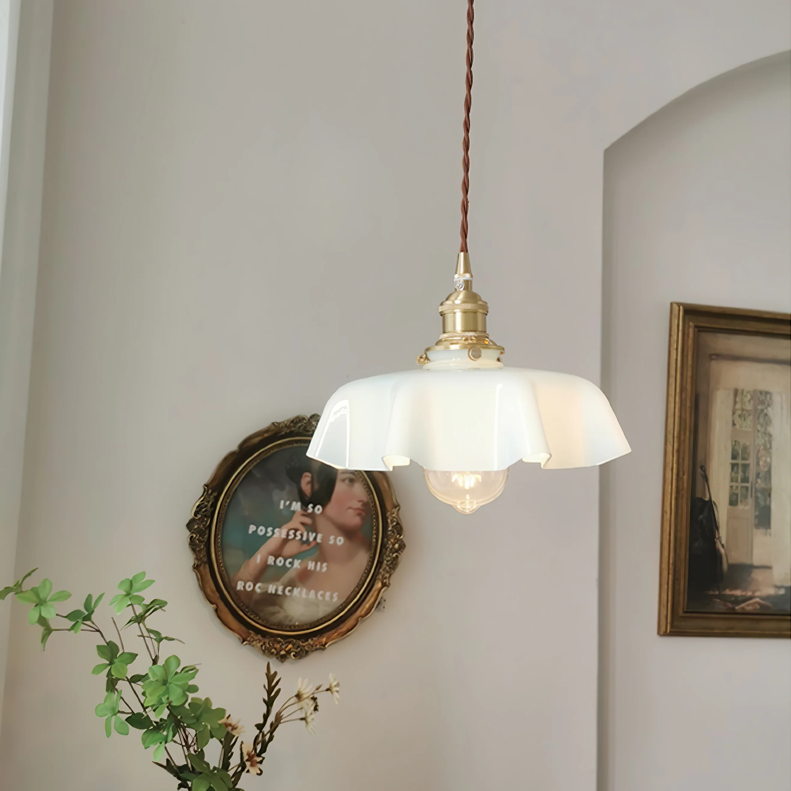 French Flower Pendant Swag Light - Image 100