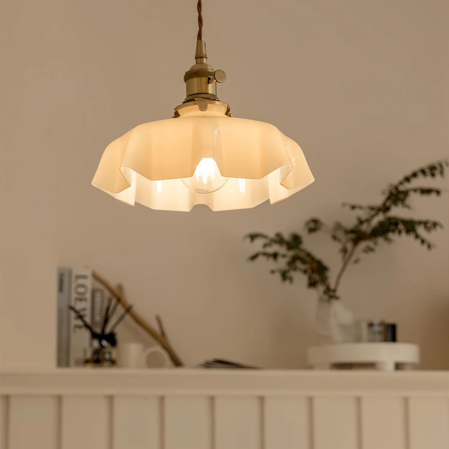 French Flower Pendant Swag Light - Image 12