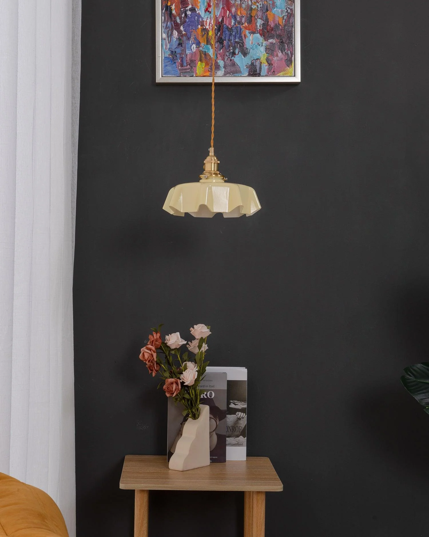 French Flower Pendant Swag Light - Image 20