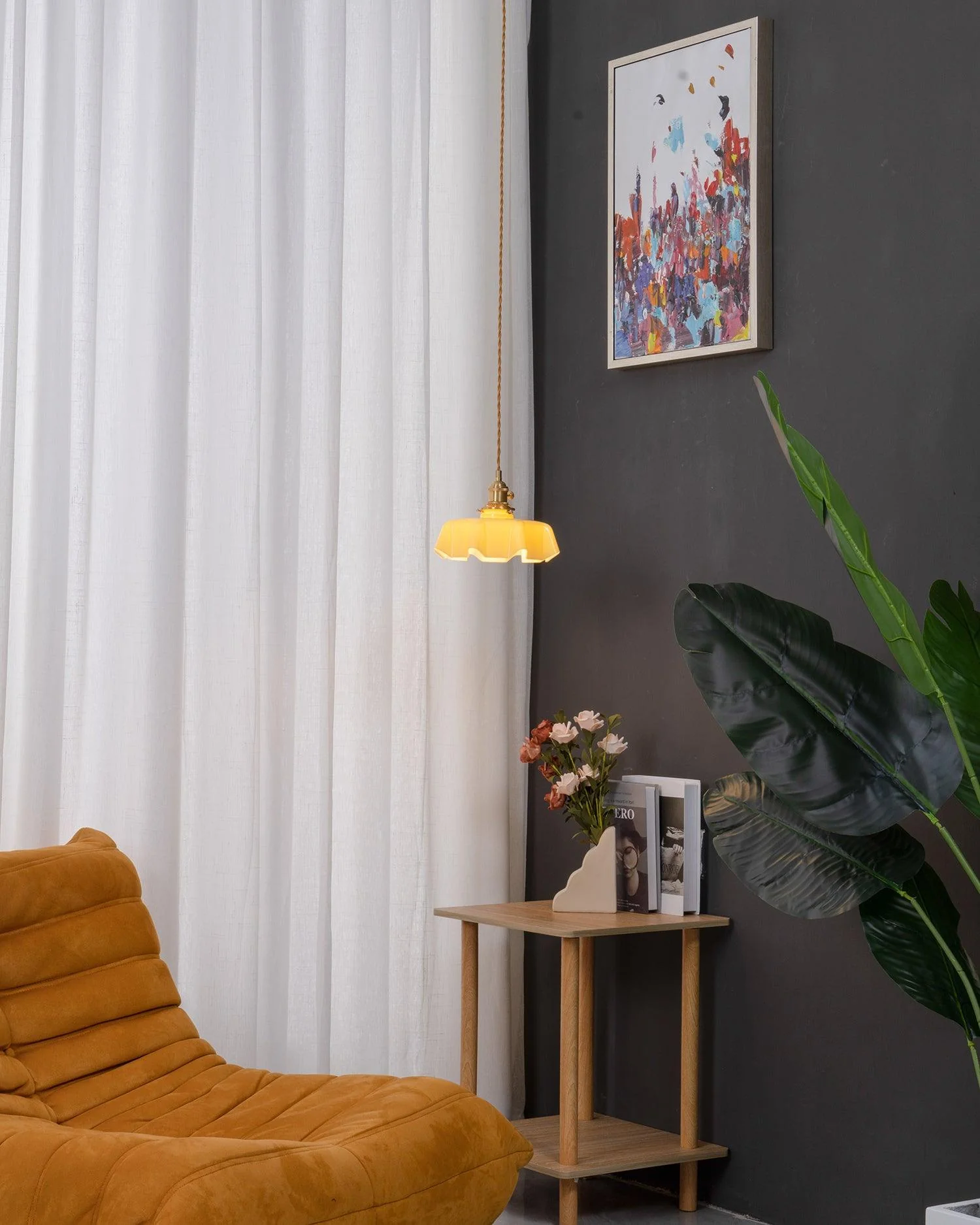 French Flower Pendant Swag Light - Image 21
