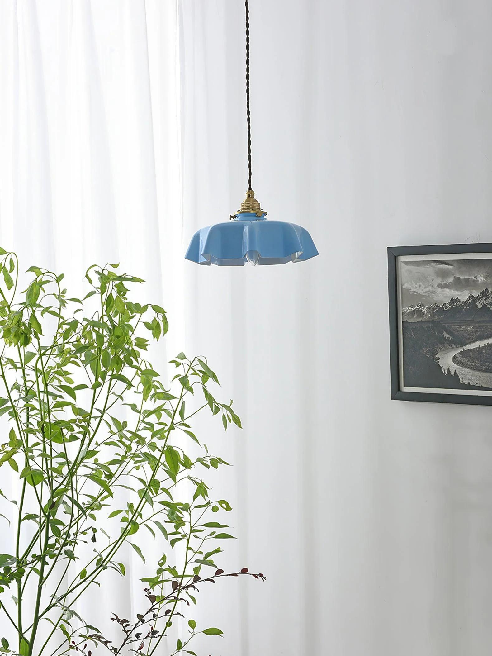French Flower Pendant Swag Light - Image 37