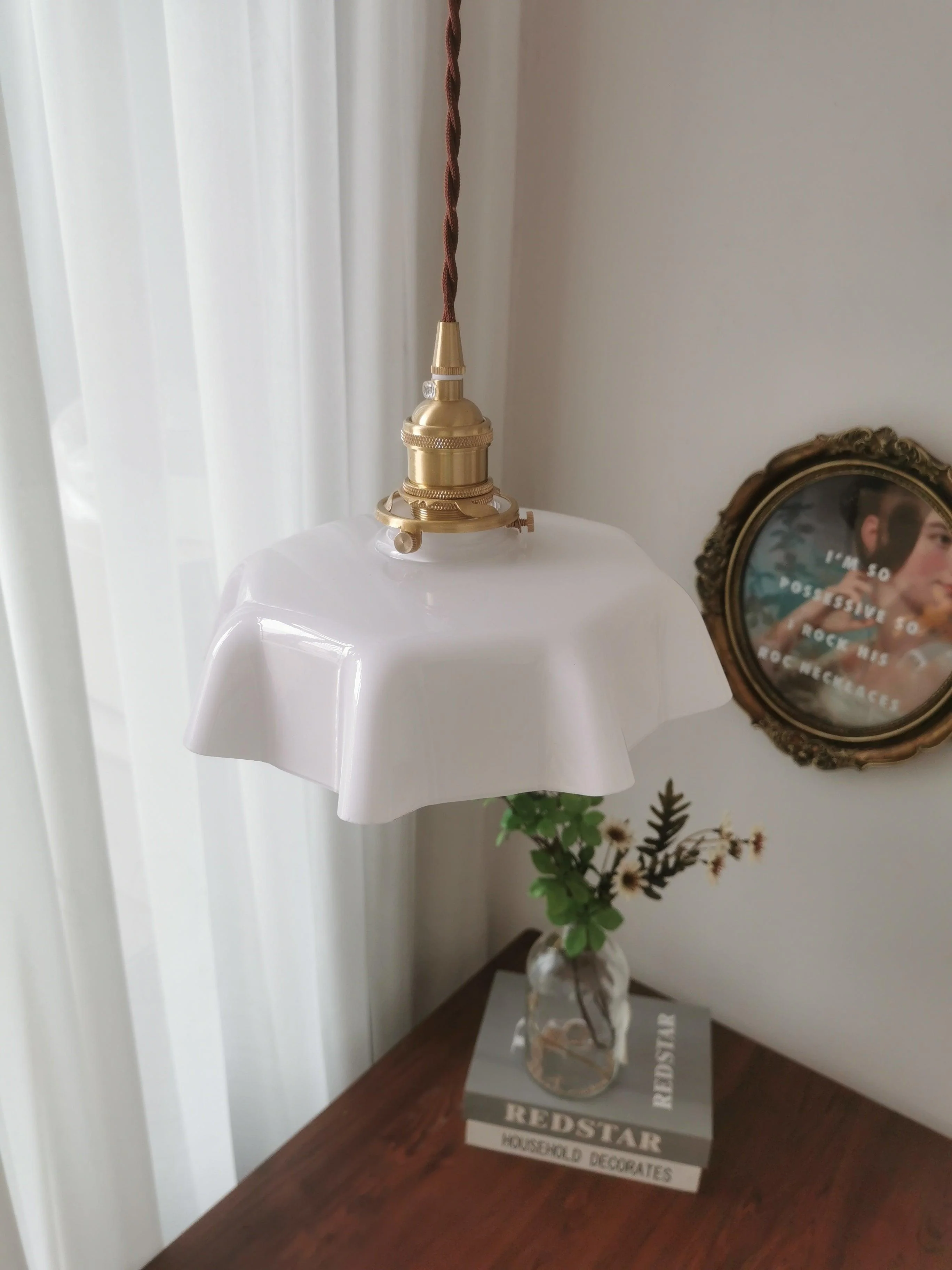 French Flower Pendant Swag Light - Image 41