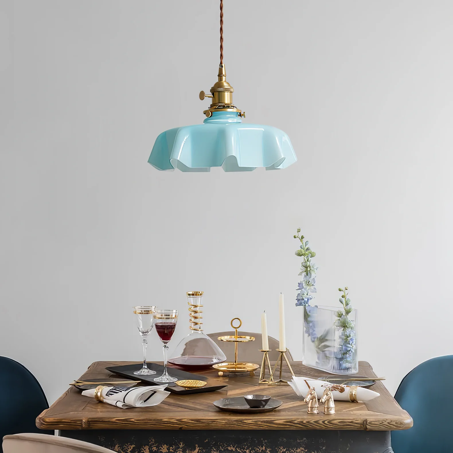 French Flower Pendant Swag Light - Image 60