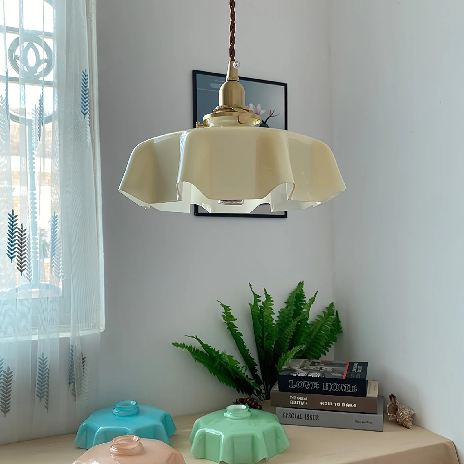French Flower Pendant Swag Light - Image 82