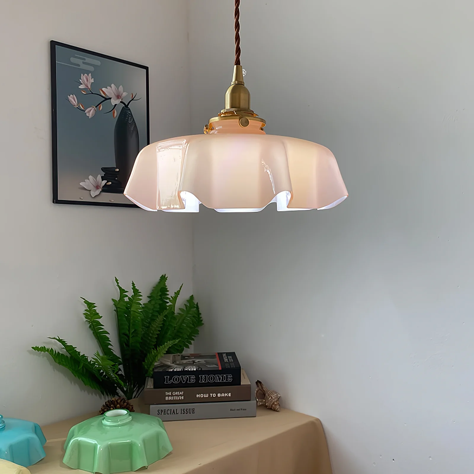 French Flower Pendant Swag Light - Image 83