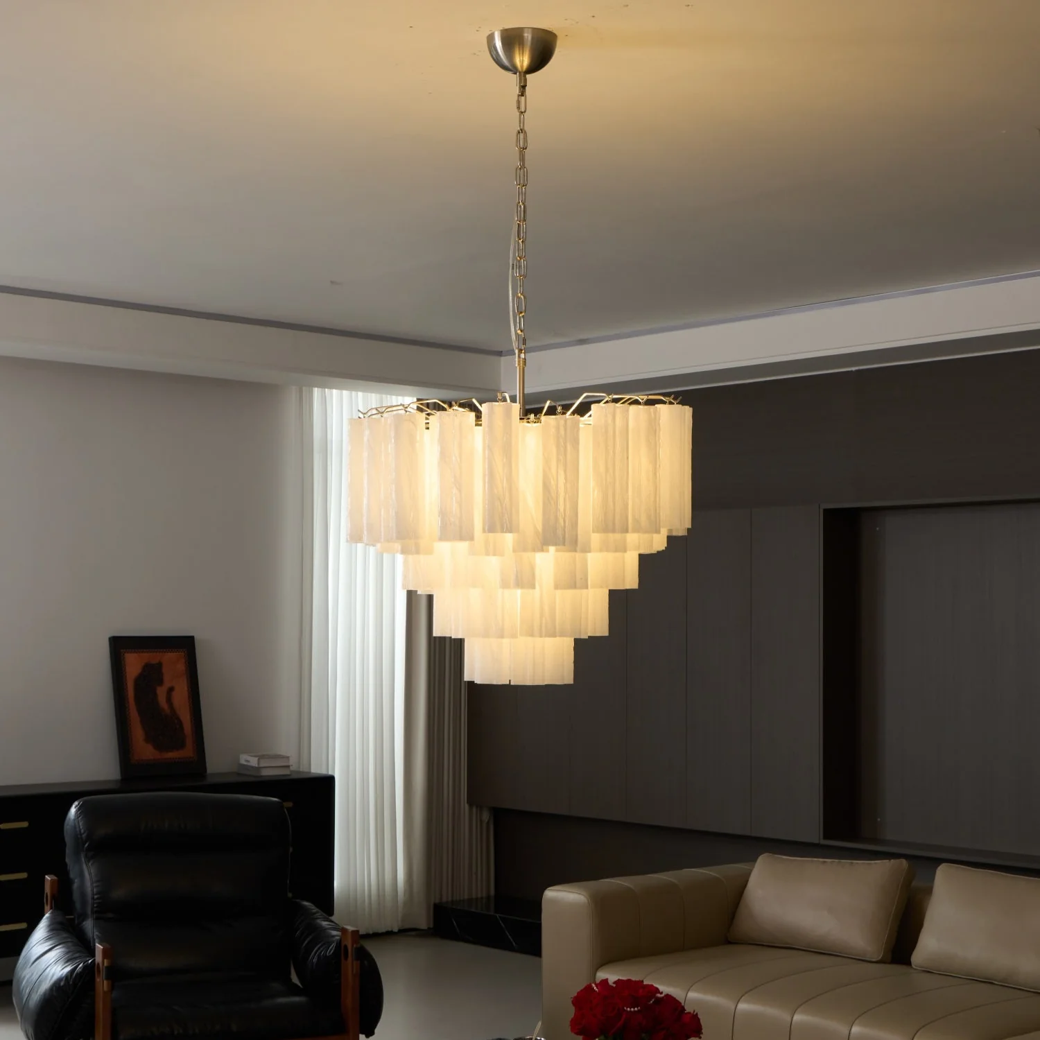 Frosted Murano Cascade Chandelier - Image 14