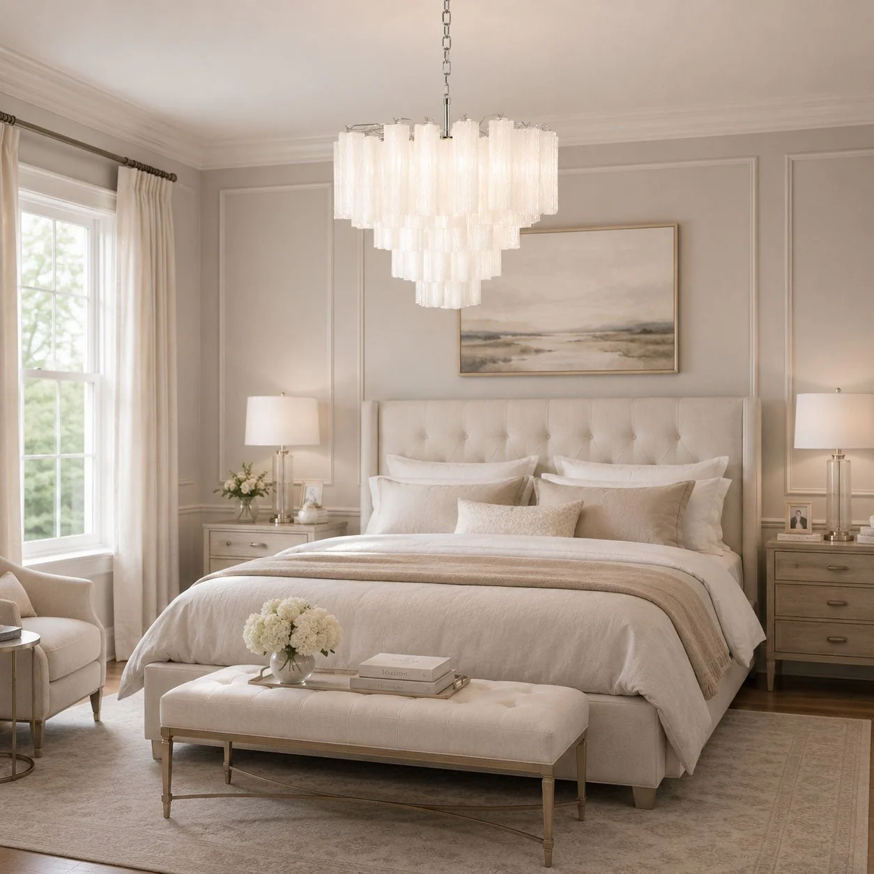 Frosted Murano Cascade Chandelier - Image 3
