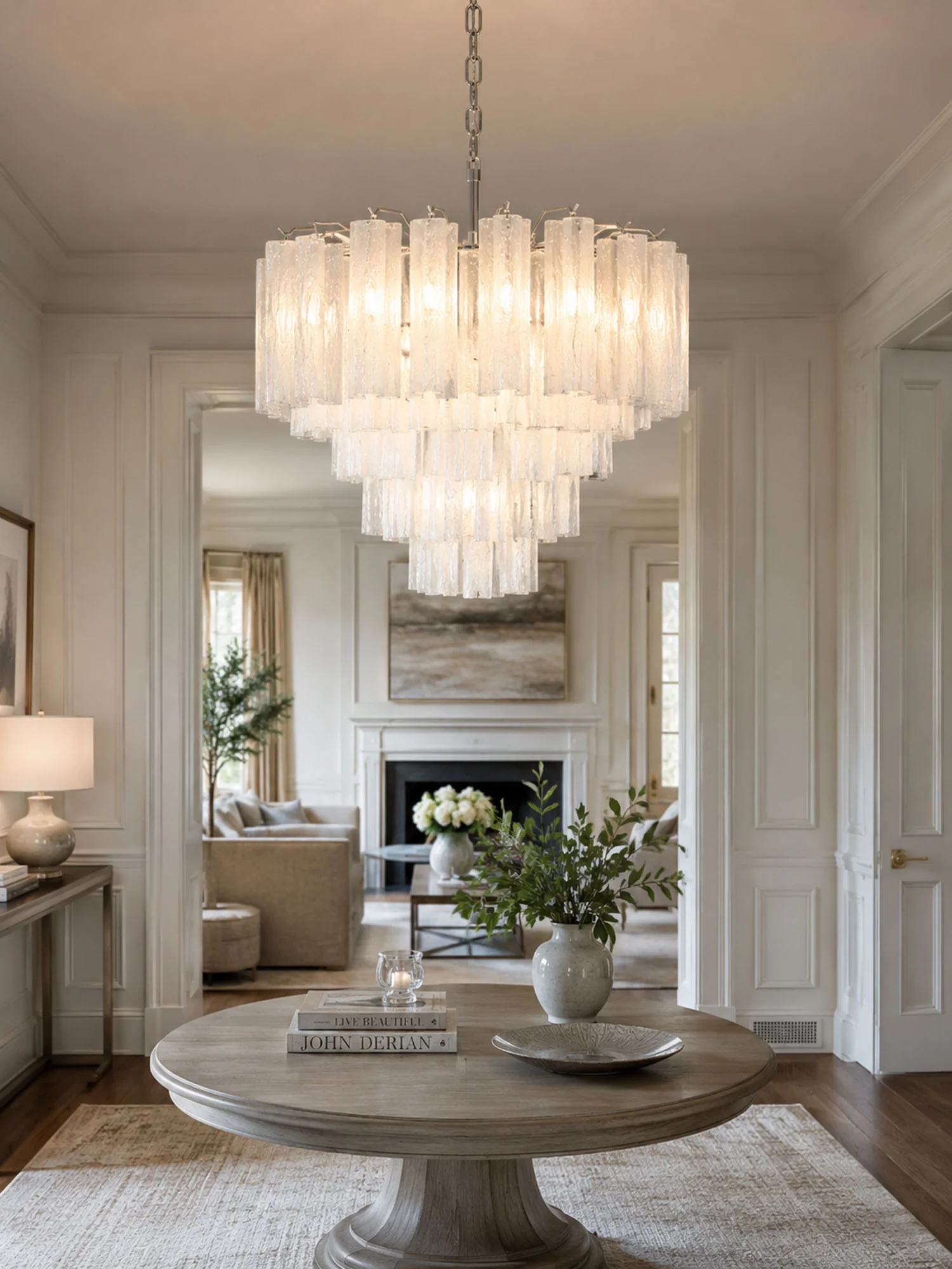 Frosted Murano Cascade Chandelier - Image 7