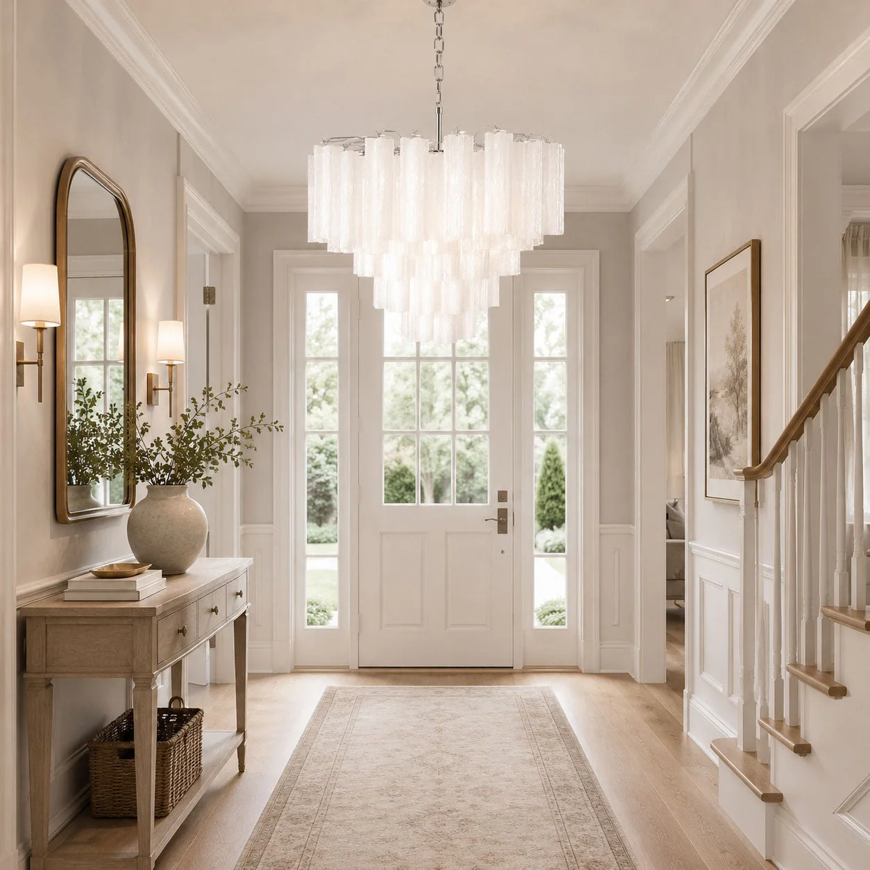Frosted Murano Cascade Chandelier - Image 9
