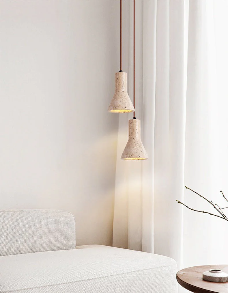 Funnel Travertine Pendant Lamp - Image 5