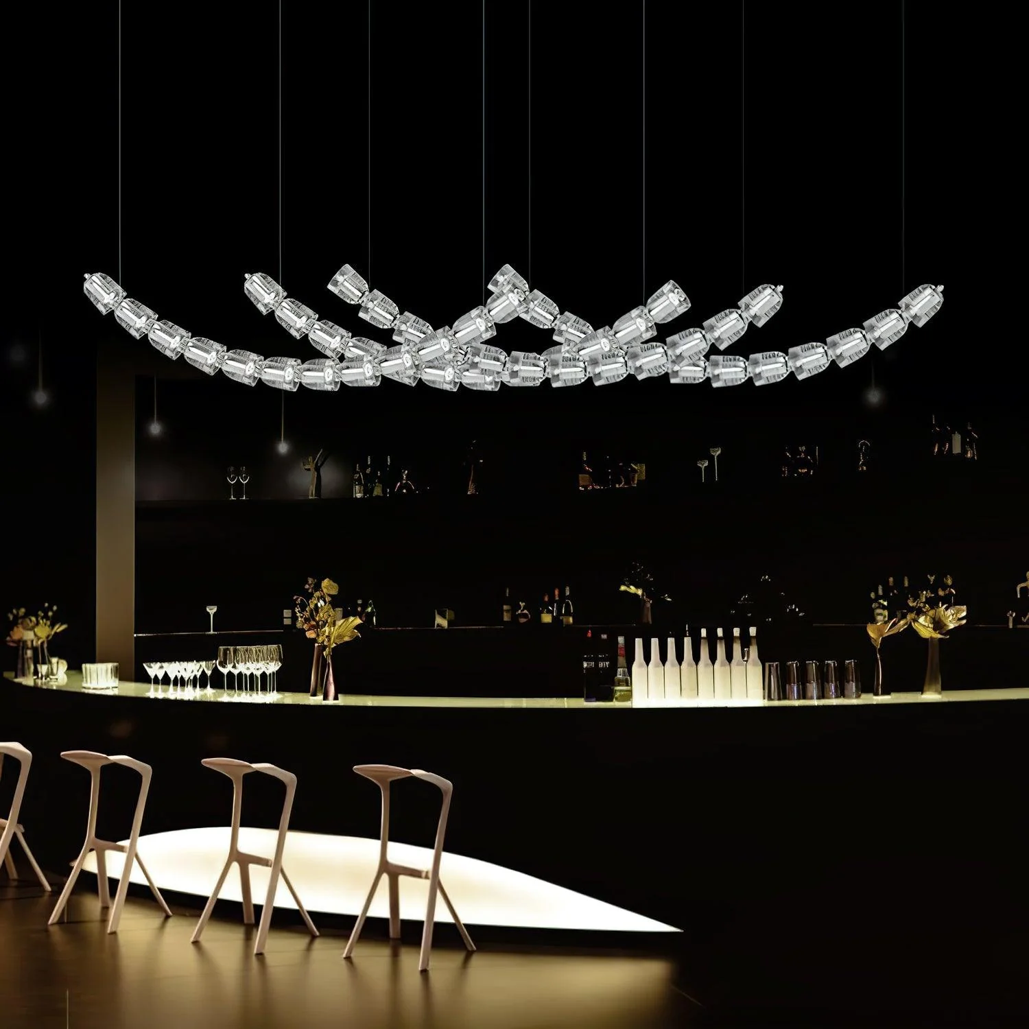 The Gabriel Curved LED Chandelier | Custom Size & Made-to-Order Lighting for Luxury Homes & Commercial Spaces - Image 16