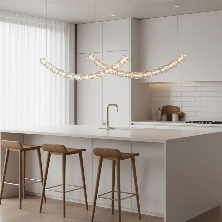 The Gabriel Curved LED Chandelier | Custom Size & Made-to-Order Lighting for Luxury Homes & Commercial Spaces - Image 4