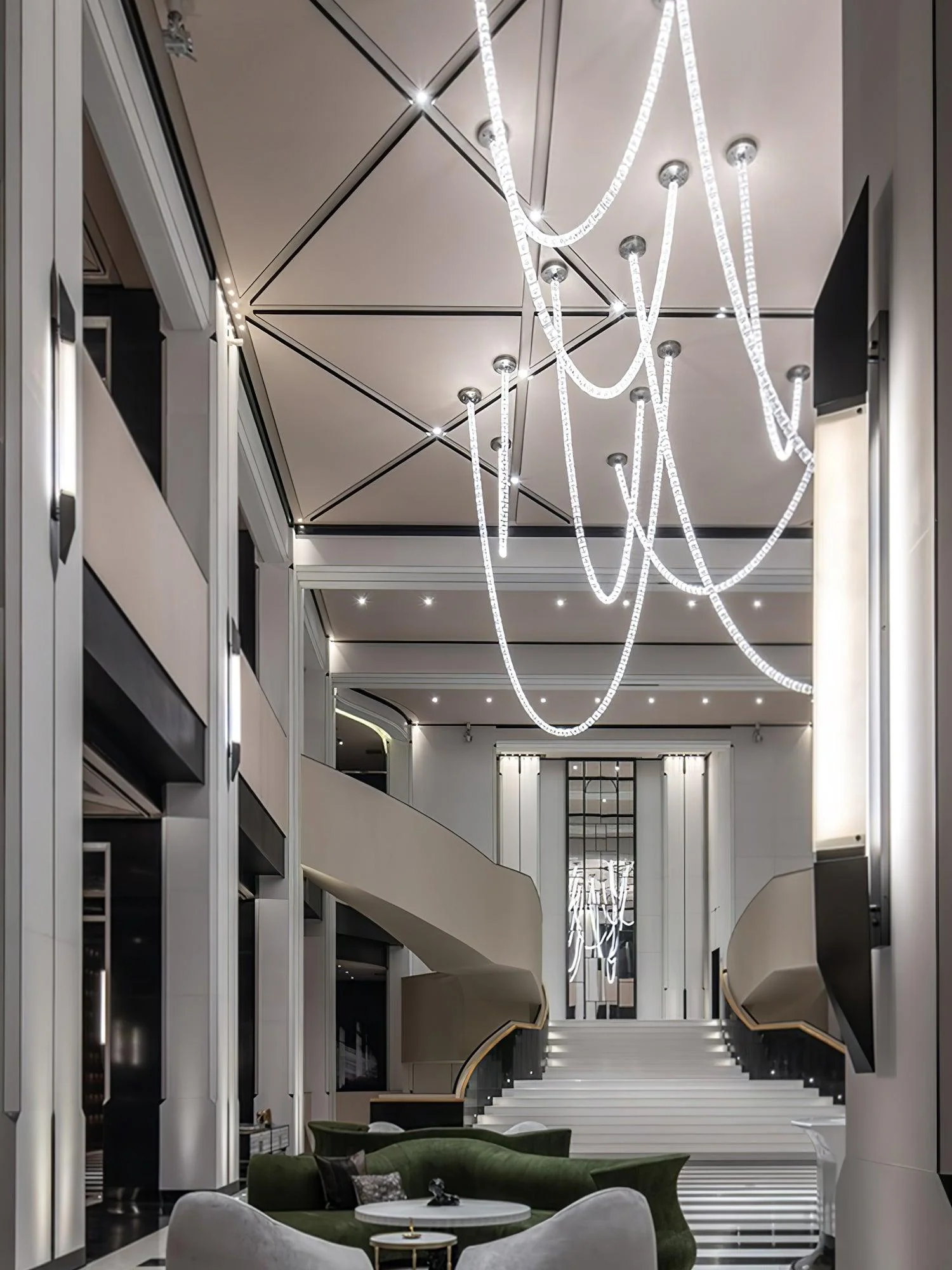 The Gabriel Waveform LED Chandelier | Custom Size & Made-to-Order Lighting for Luxury Homes & Commercial Spaces - Image 23