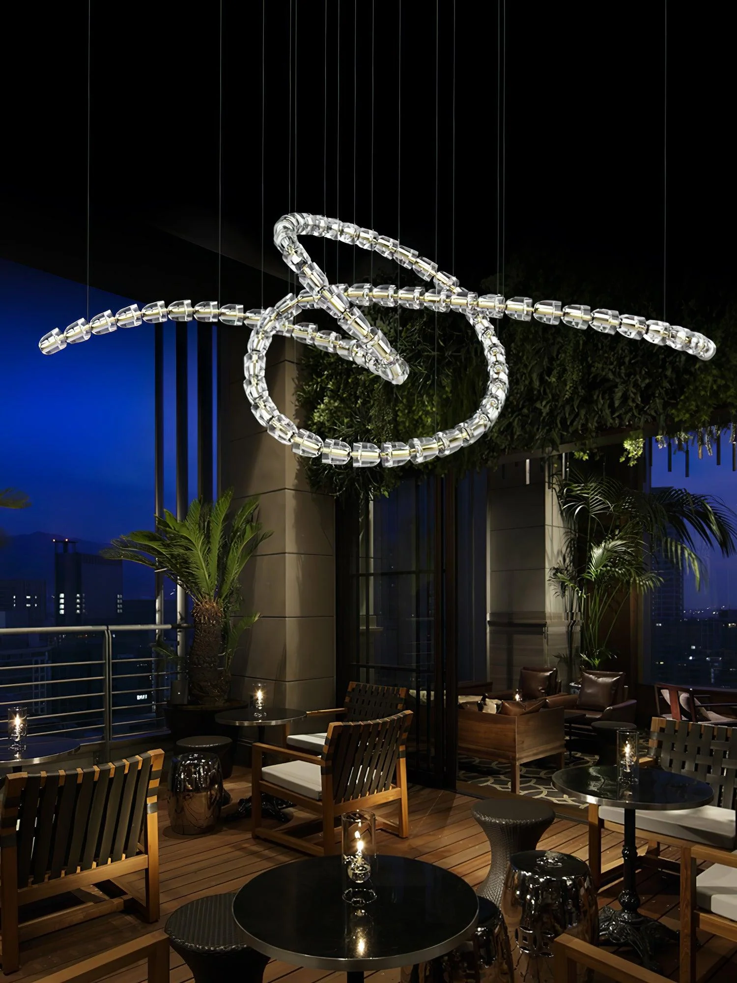 The Gabriel Waveform LED Chandelier | Custom Size & Made-to-Order Lighting for Luxury Homes & Commercial Spaces - Image 29