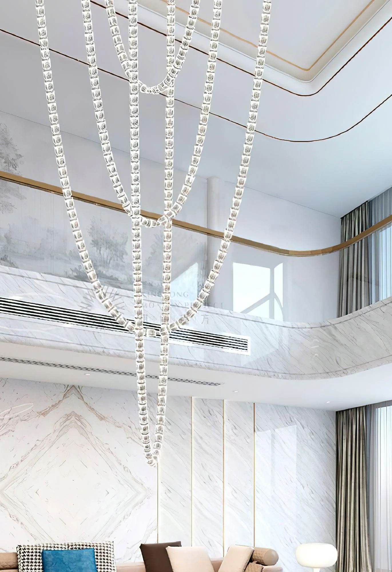 The Gabriel Cascade LED Chandelier | Custom Size & Made-to-Order Lighting for Luxury Homes & Commercial Spaces - Image 14