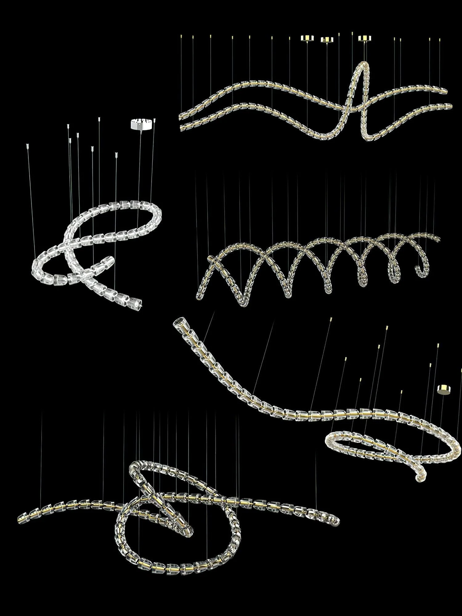 The Gabriel Wave LED Chandelier | Custom Size & Made-to-Order Lighting for Luxury Residences & Commercial Spaces - Image 2
