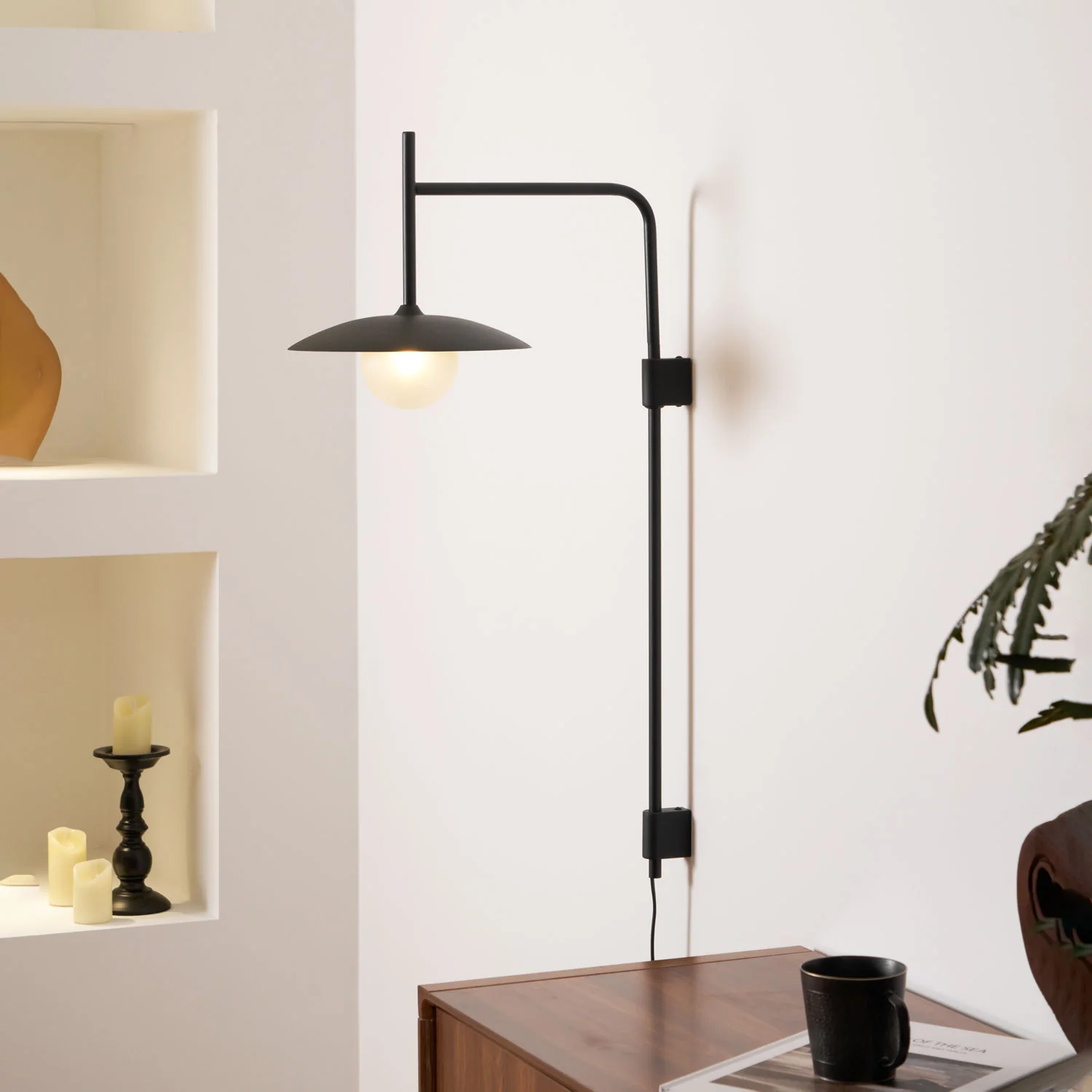 Gea Swing Arm Plug-in Wall Lamp - Image 2