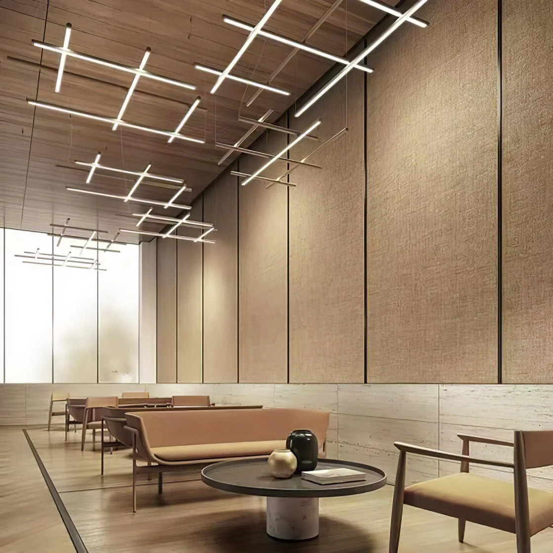Geometric Linear Grid Pendant Lamp - Image 4