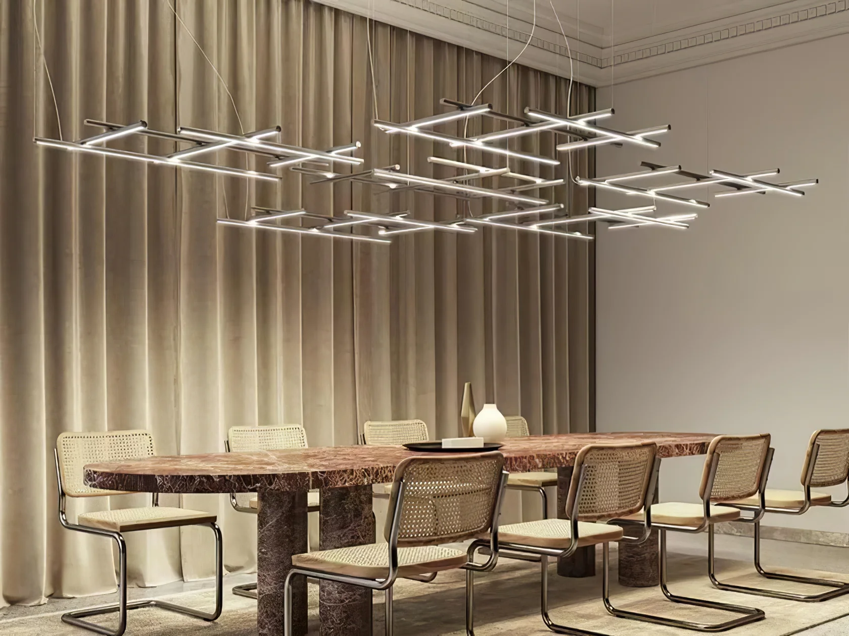 Geometric Linear Grid Pendant Lamp - Image 5