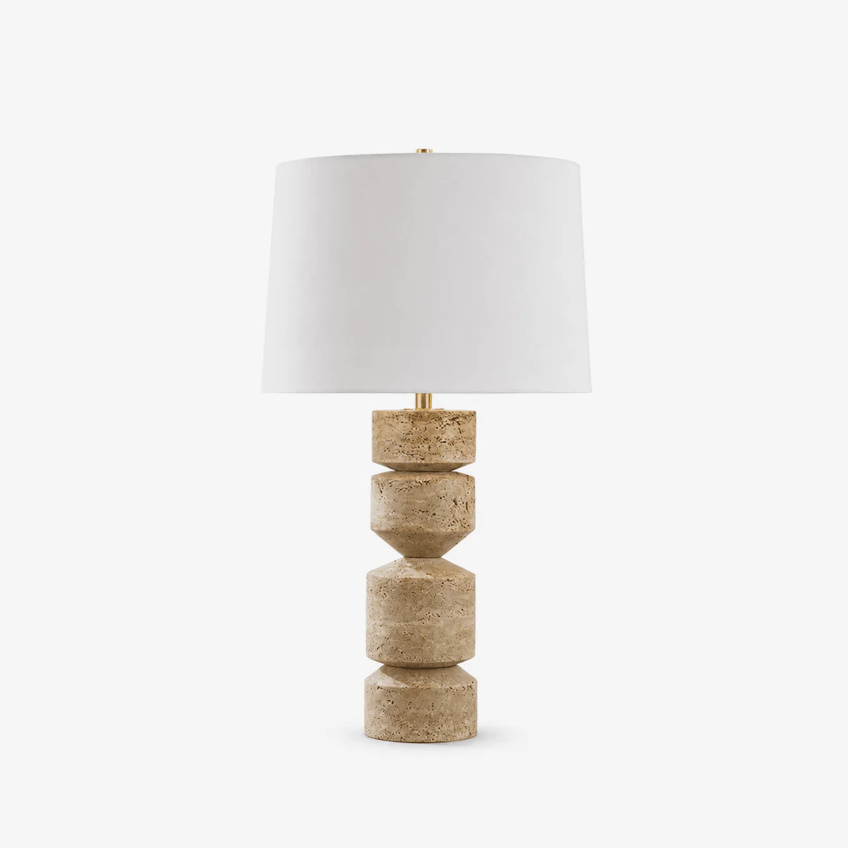 Geometric Travertine Table Lamp