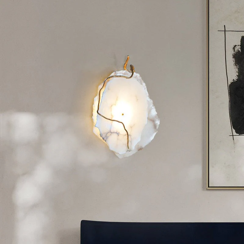 Gilded Branch Alabaster Wall Lamp - Image 3
